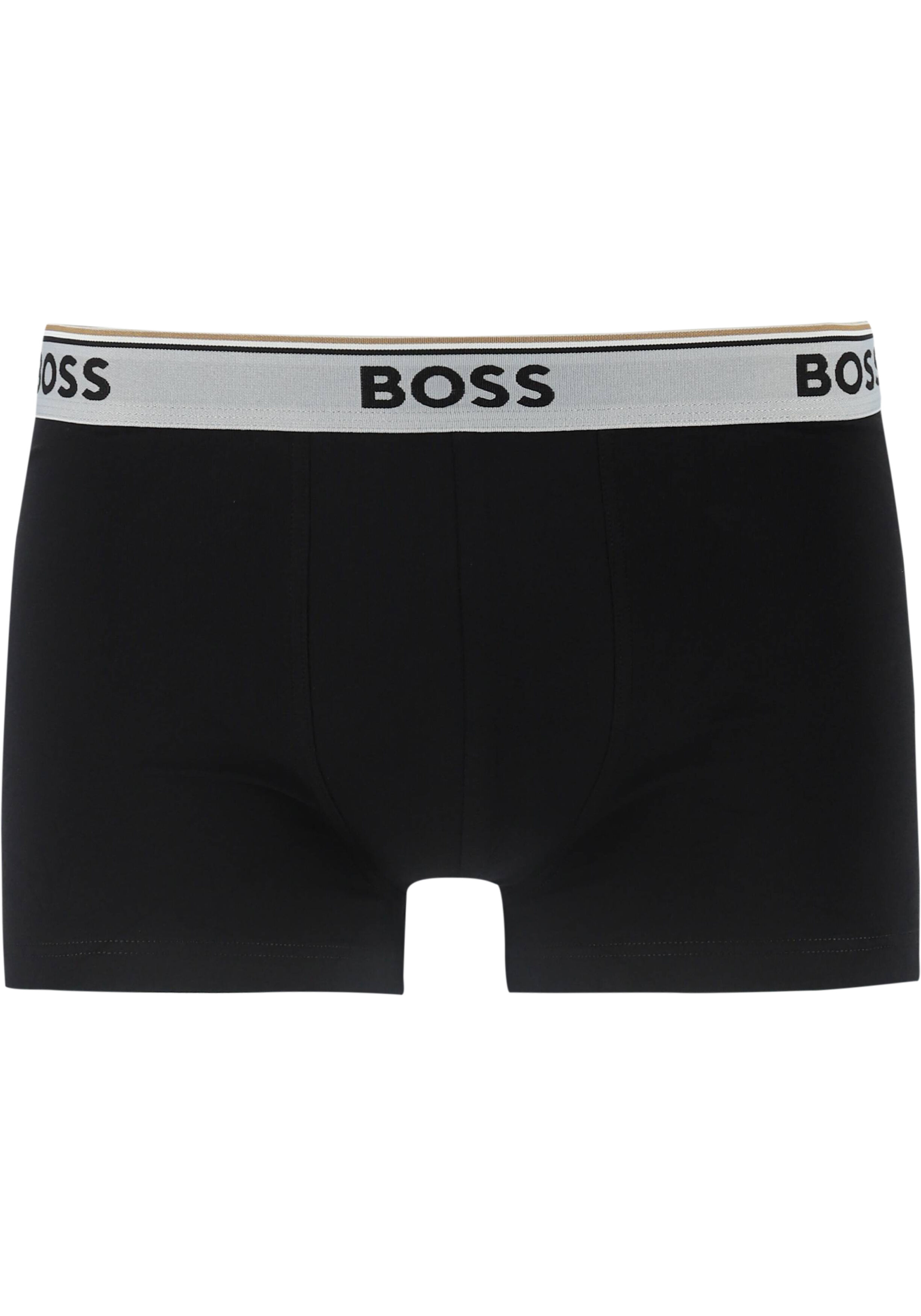 HUGO BOSS Power trunks (3-pack), heren boxers kort, zwart met gekleurde tailleband