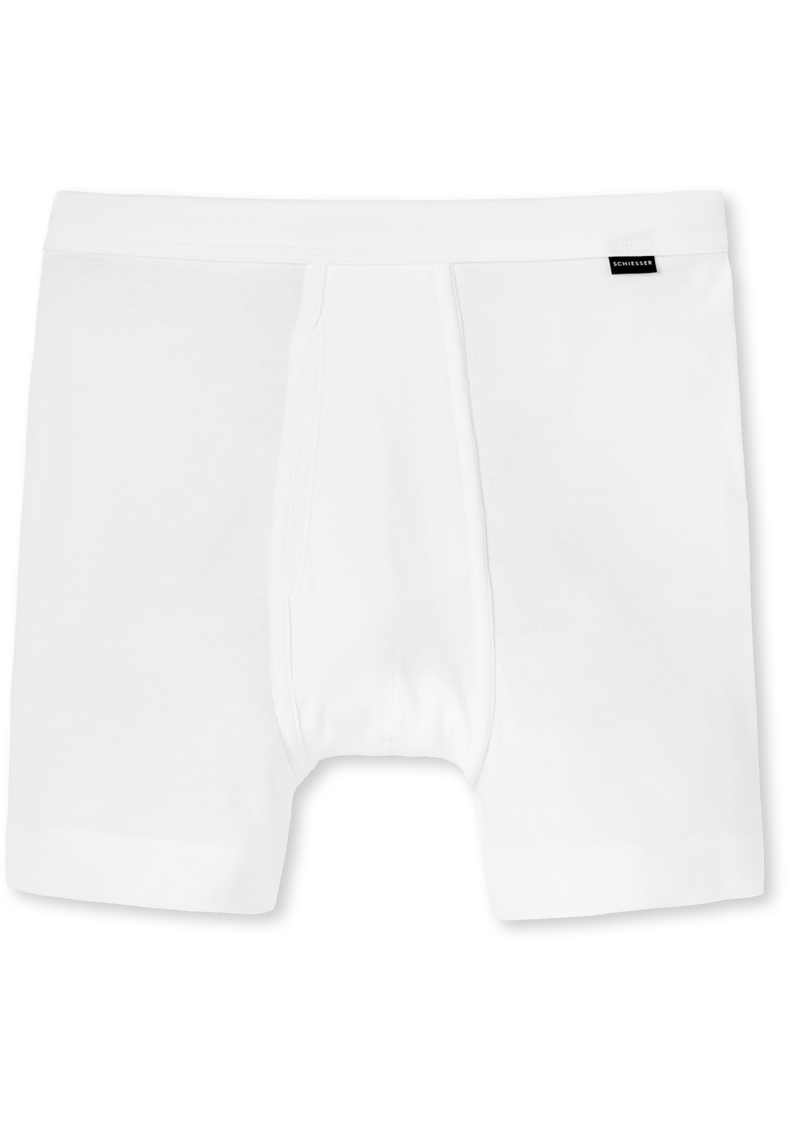 2-4007062941094-schiesser-boxer-1p_HR SCHIESSER Cotton Essentials lange short (1-pack), Feinripp met gulp, wit