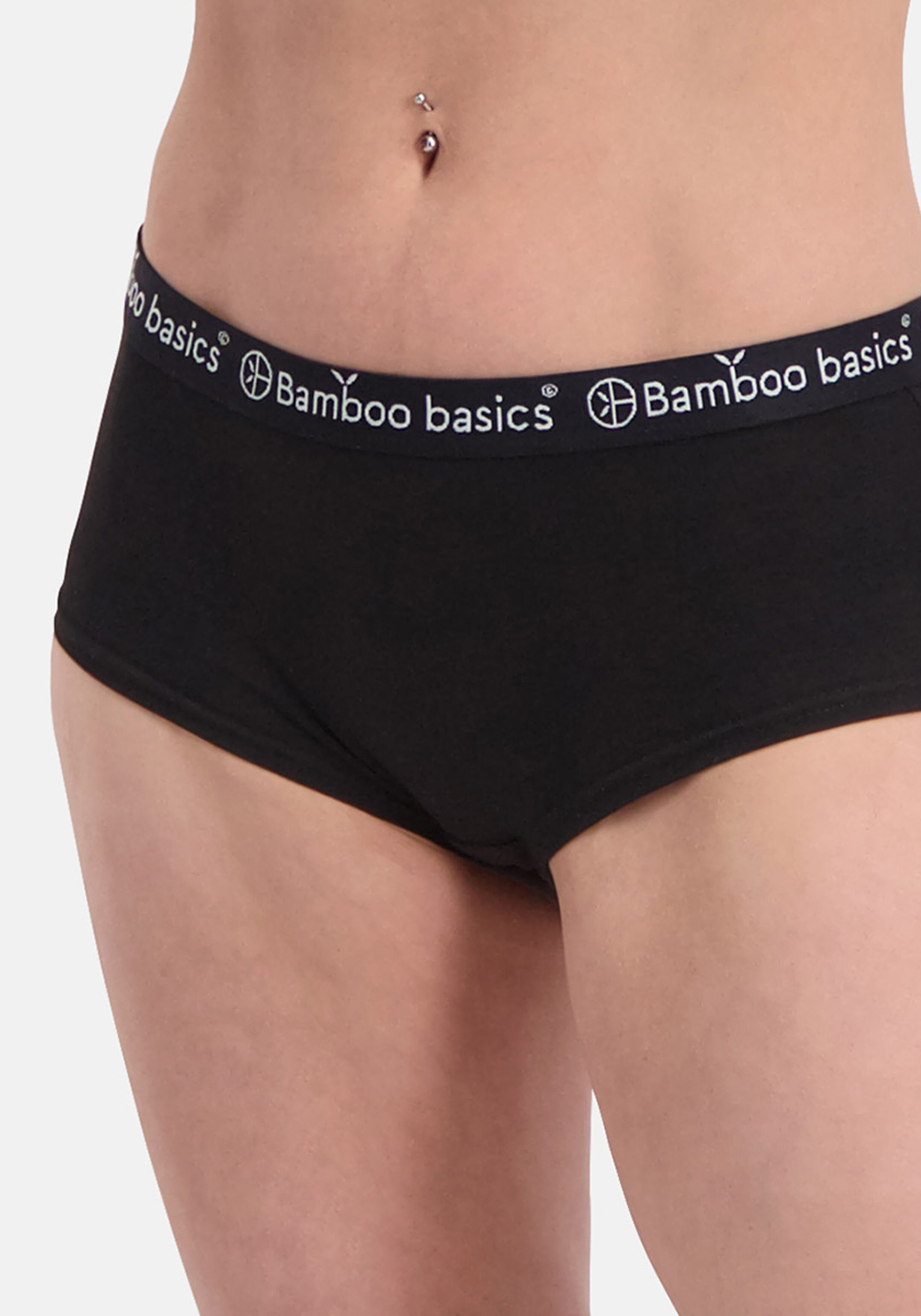 Bamboo Basics Iris hipster (2-pack), dames heupslip, zwart