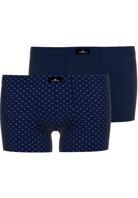 Gotzburg heren boxer normale lengte (2-pack), donkerblauw mini dessin Gotzburg heren boxer normale lengte (2-pack), donkerblauw mini dessin