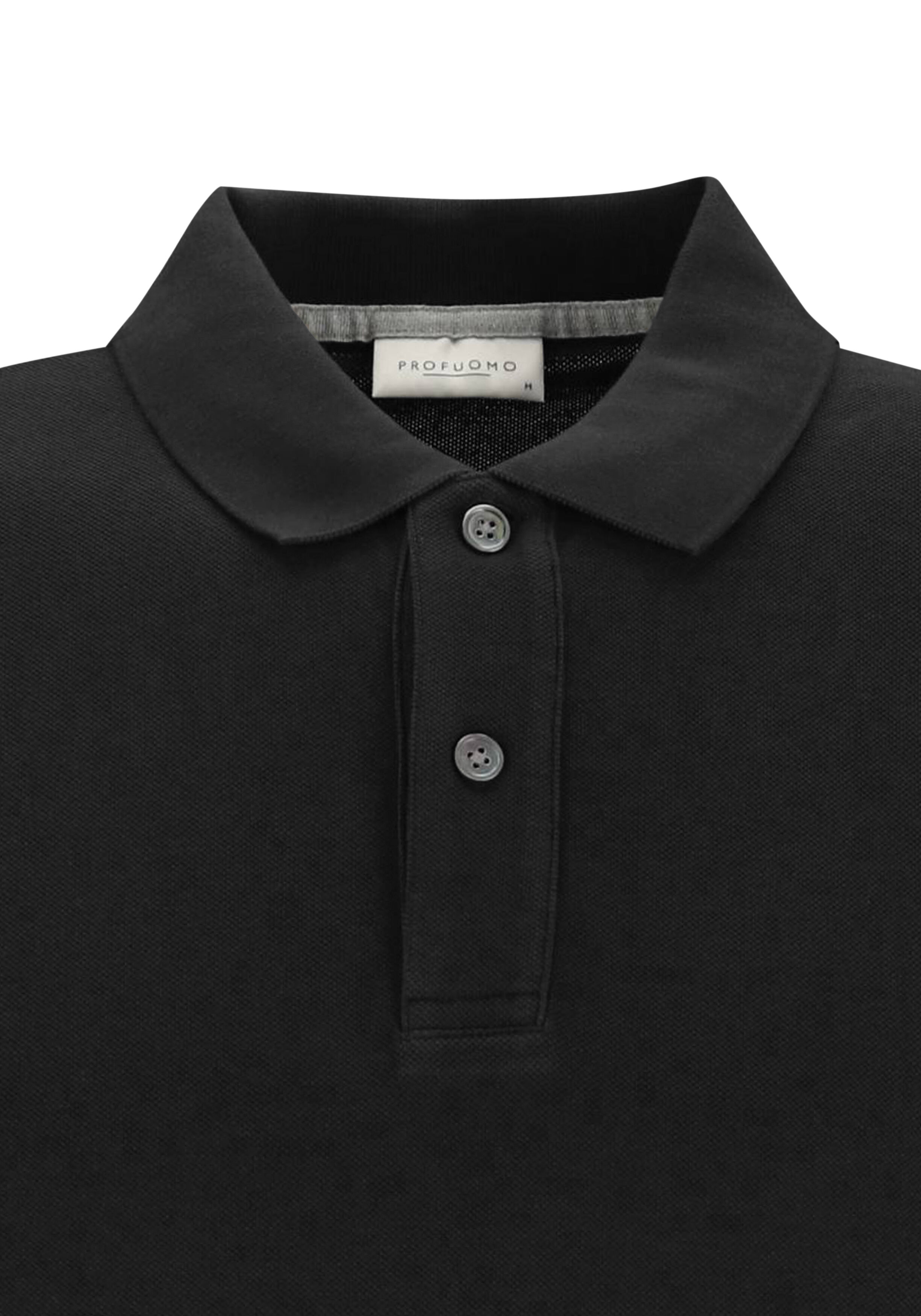 Profuomo slim fit heren polo, zwart