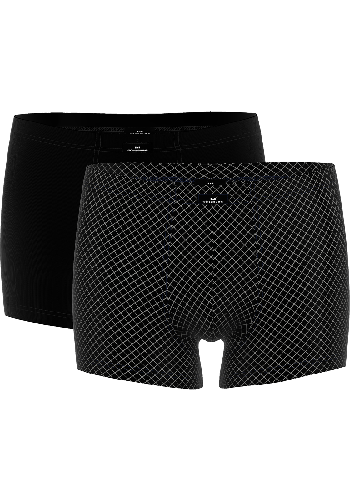 1-4060084185099-gotzburg-boxers_HR Gotzburg heren boxer normale lengte (2-pack), zwart geruit