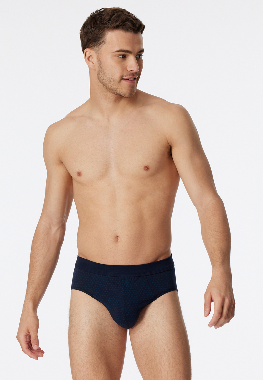 SCHIESSER Comfort Fit slip (1-pack), heren mini slip biologisch katoen gedessineerd nachtblauw