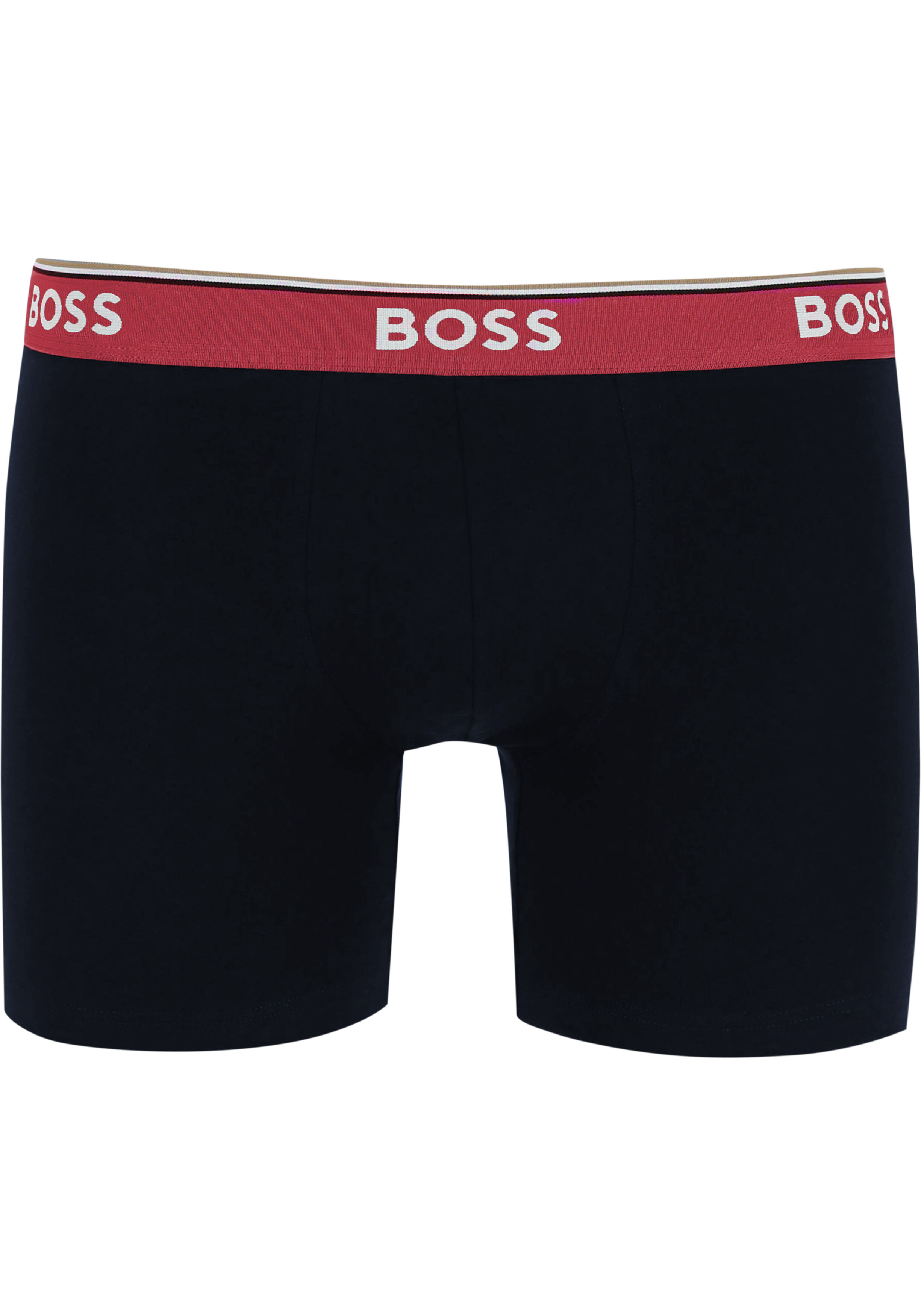 HUGO BOSS Power boxer briefs (3-pack), heren boxers normale lengte, blauw met gekleurde tailleband