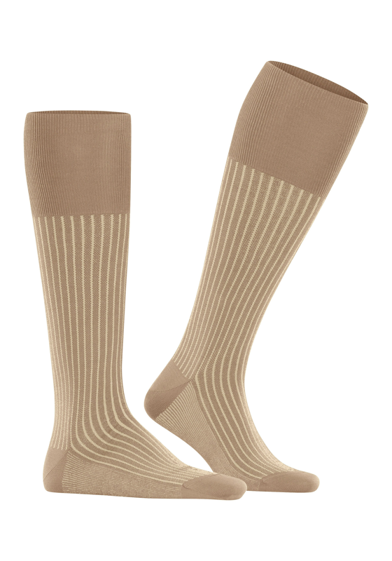FALKE Oxford Stripe heren kniekousen, beige (camelange) FALKE Oxford Stripe heren kniekousen, beige (camelange)