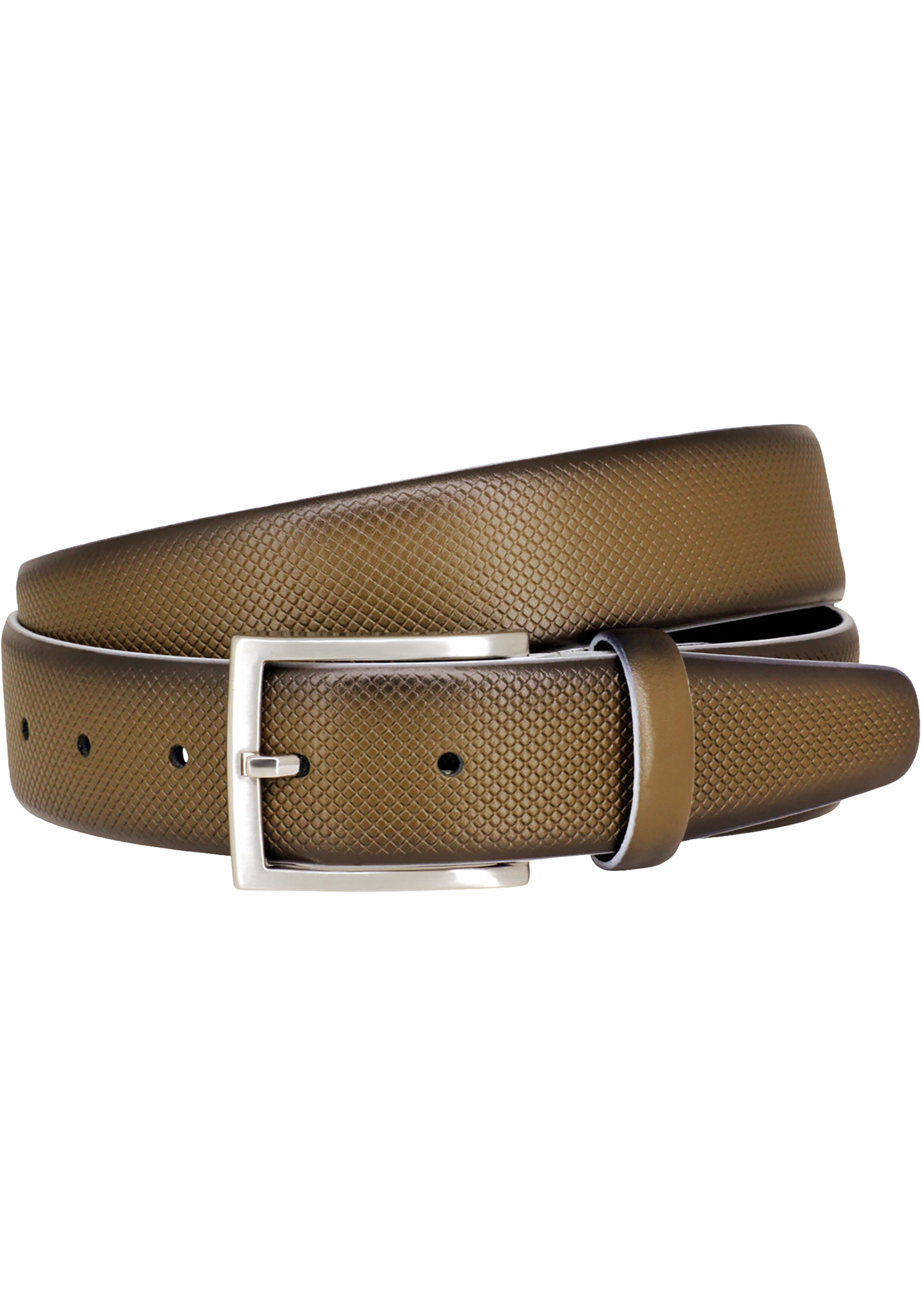 LINDENMANN leren heren riem, olijf