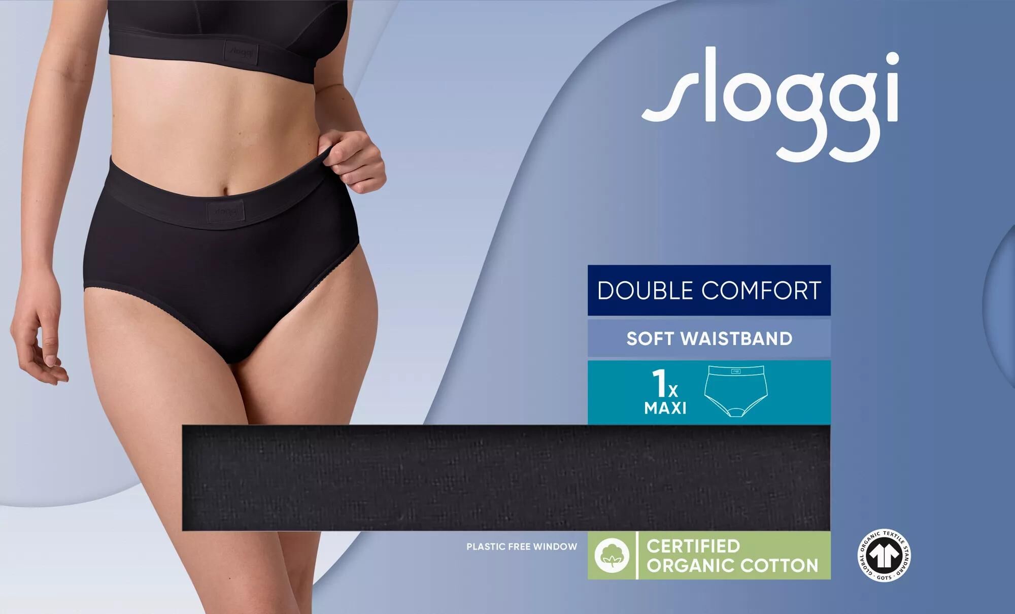 Sloggi Women Double Comfort T Maxi (1-pack), dames slip, zwart