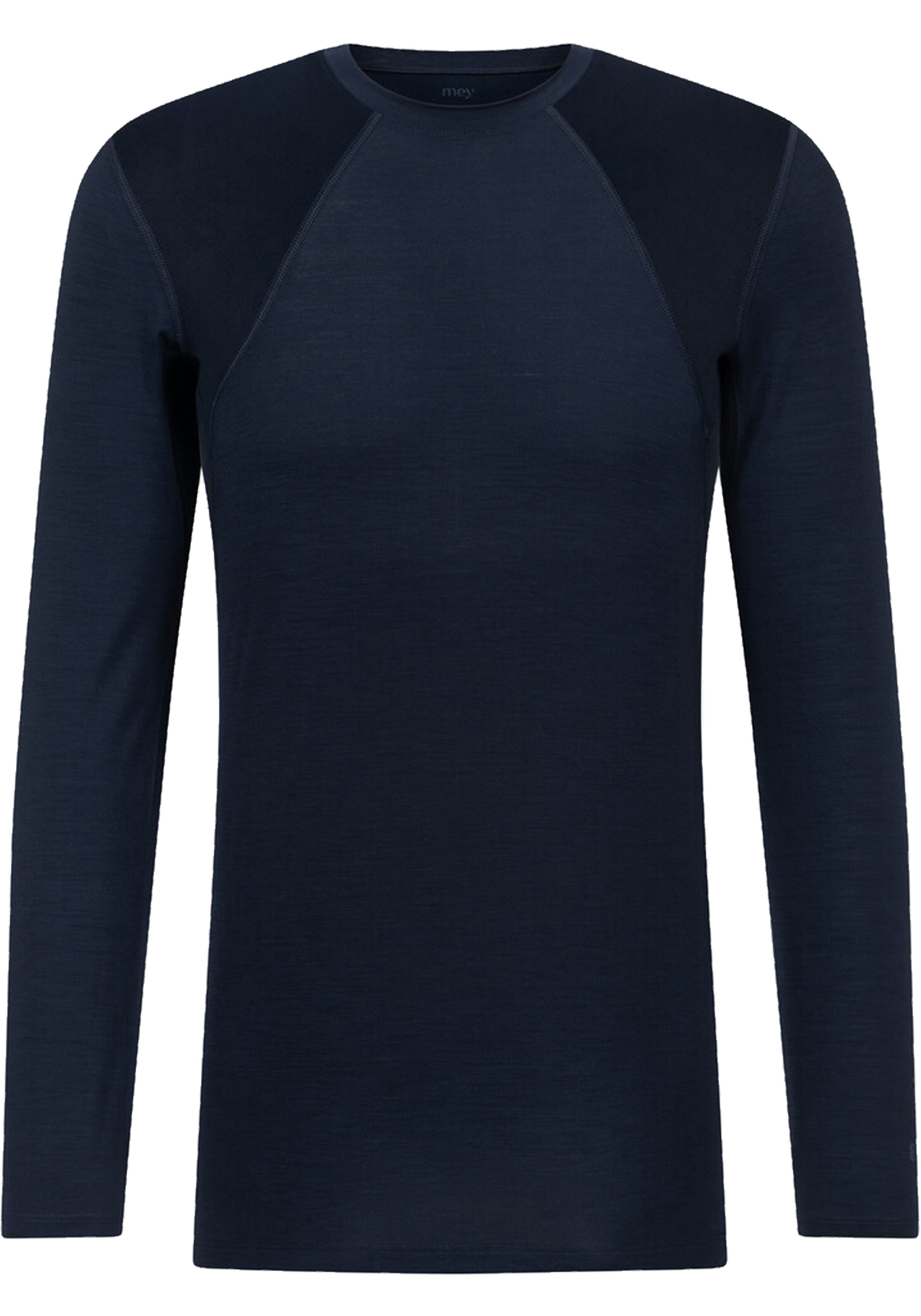 Mey heren T-shirt long sleeve Prfrmnc+, thermo T-shirt lange mouw met O-hals donkerblauw