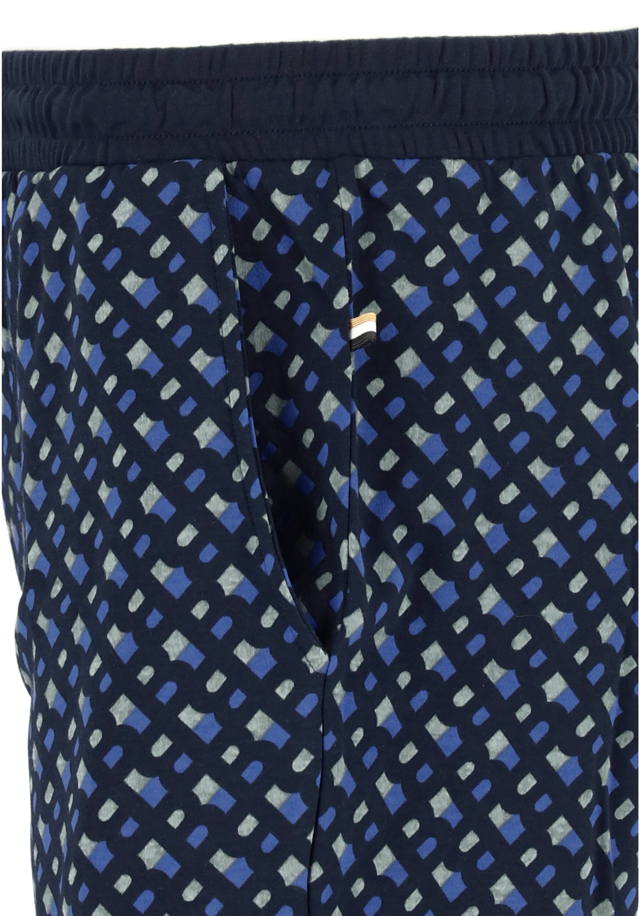 BOSS Relax Short Set, heren shortama set, kobalt blauw dessin