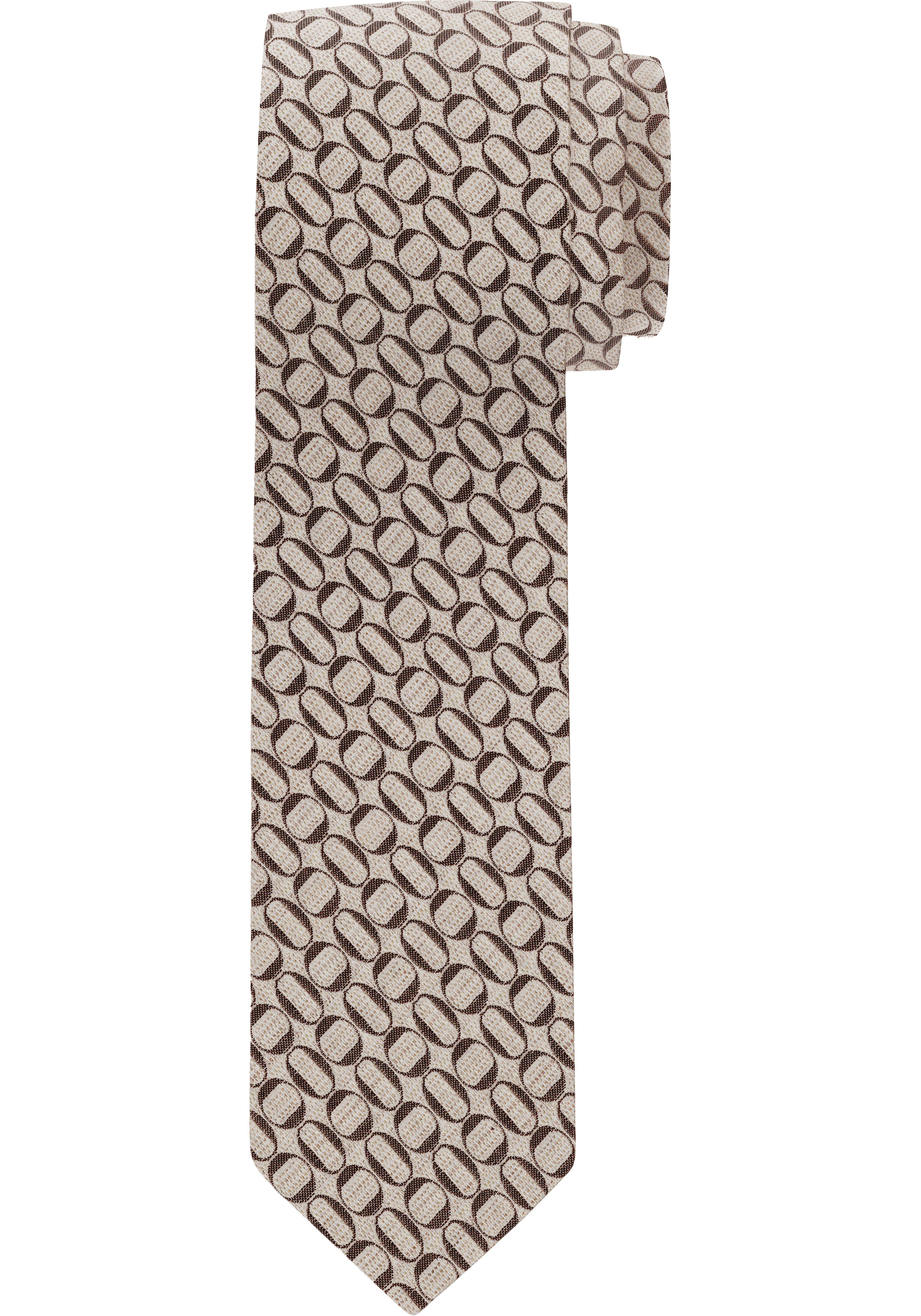 OLYMP smalle stropdas, taupe dessin