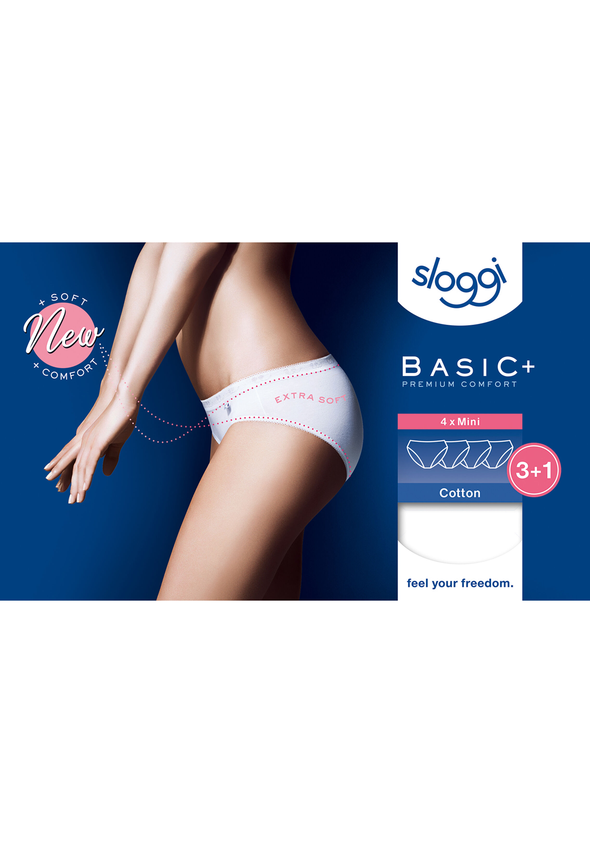Sloggi Women Basic Mini, dames mini slip (4-Pack), wit