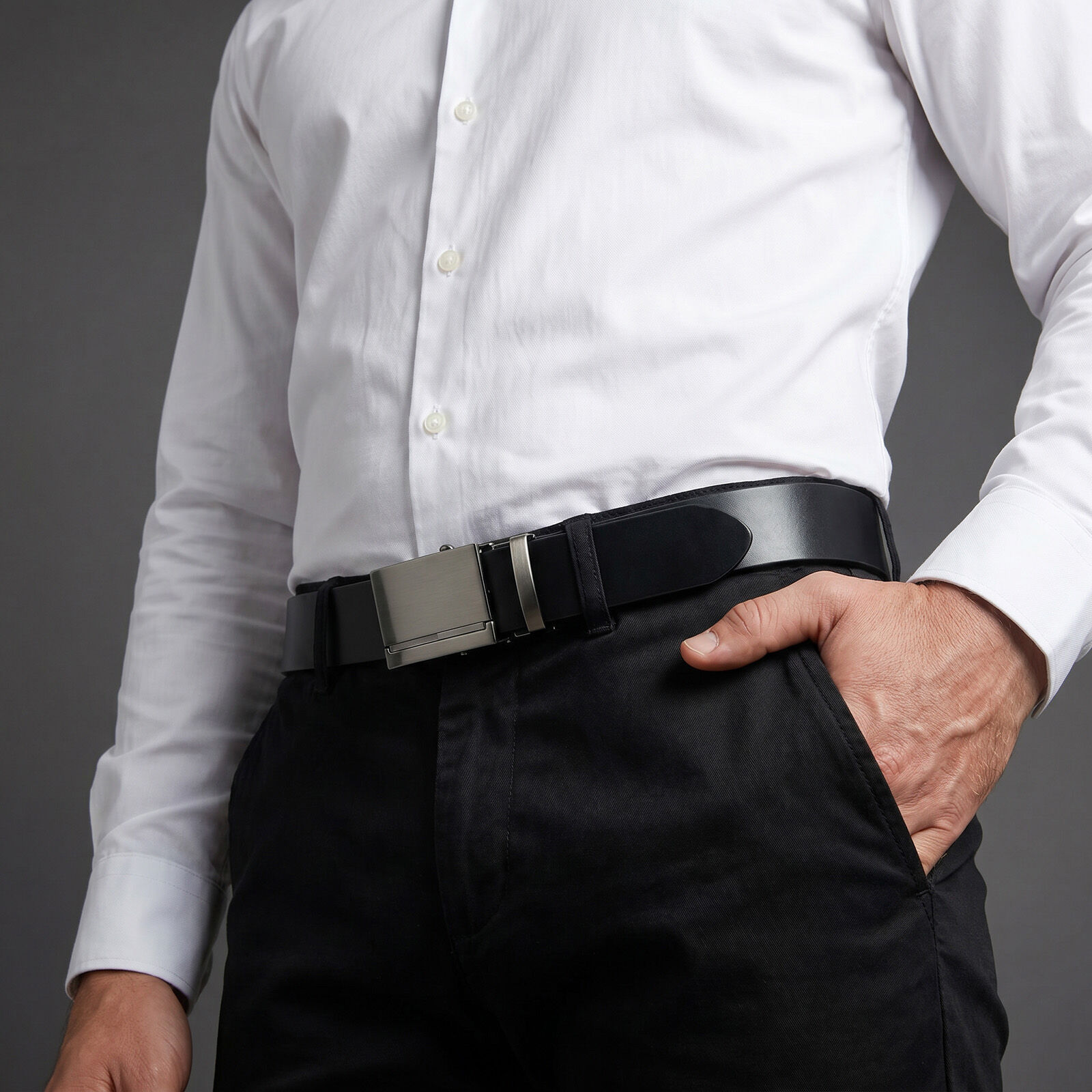 LINDENMANN leren heren riem, zwart