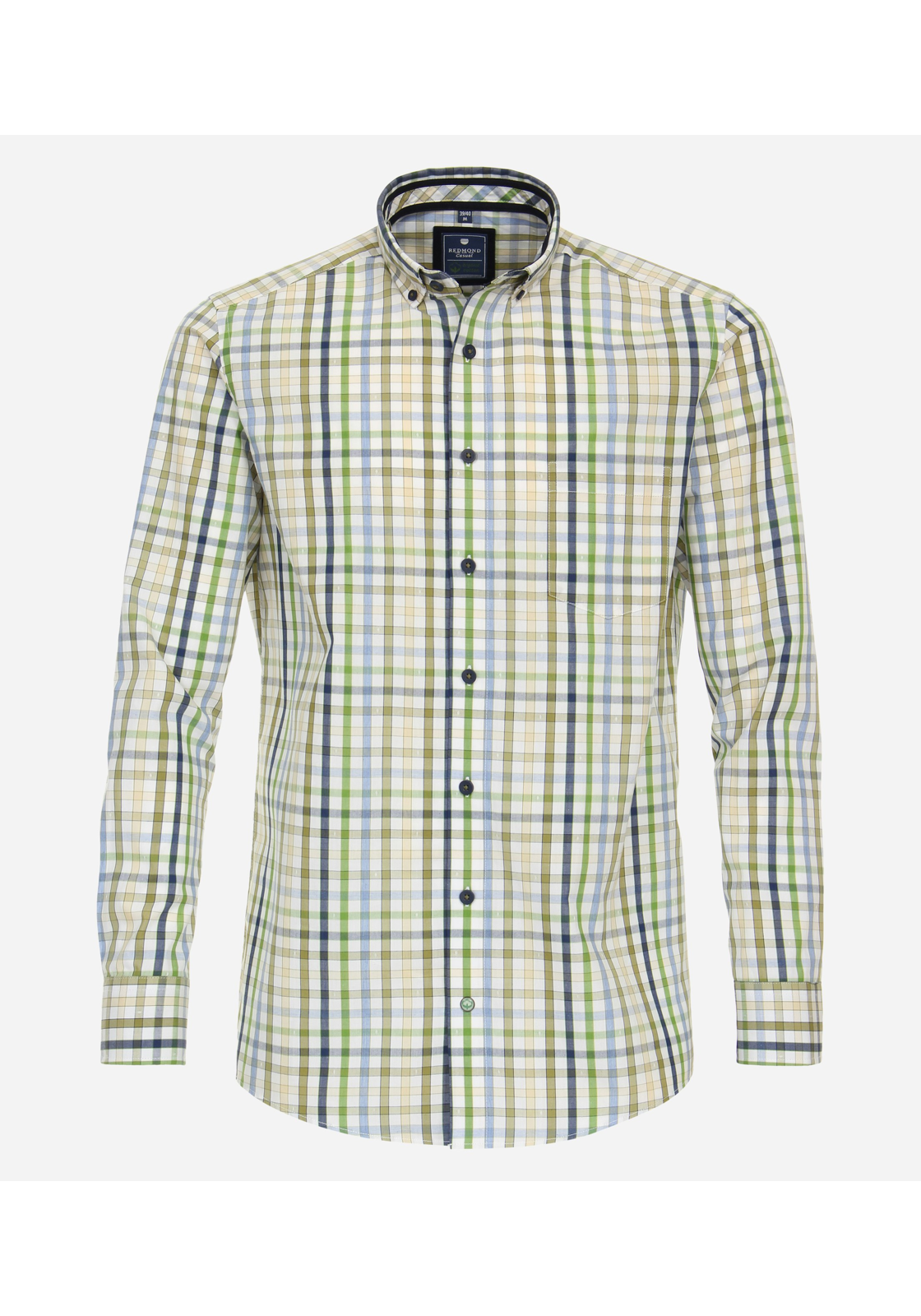 image_2_ae58495d34392f279783d2c558bc71abjpgautoformatbgF3F3F3blend-alpha100blend-colorF3F3F3blend-modedarkenfitclampp Redmond comfort fit overhemd, popeline, groen geruit