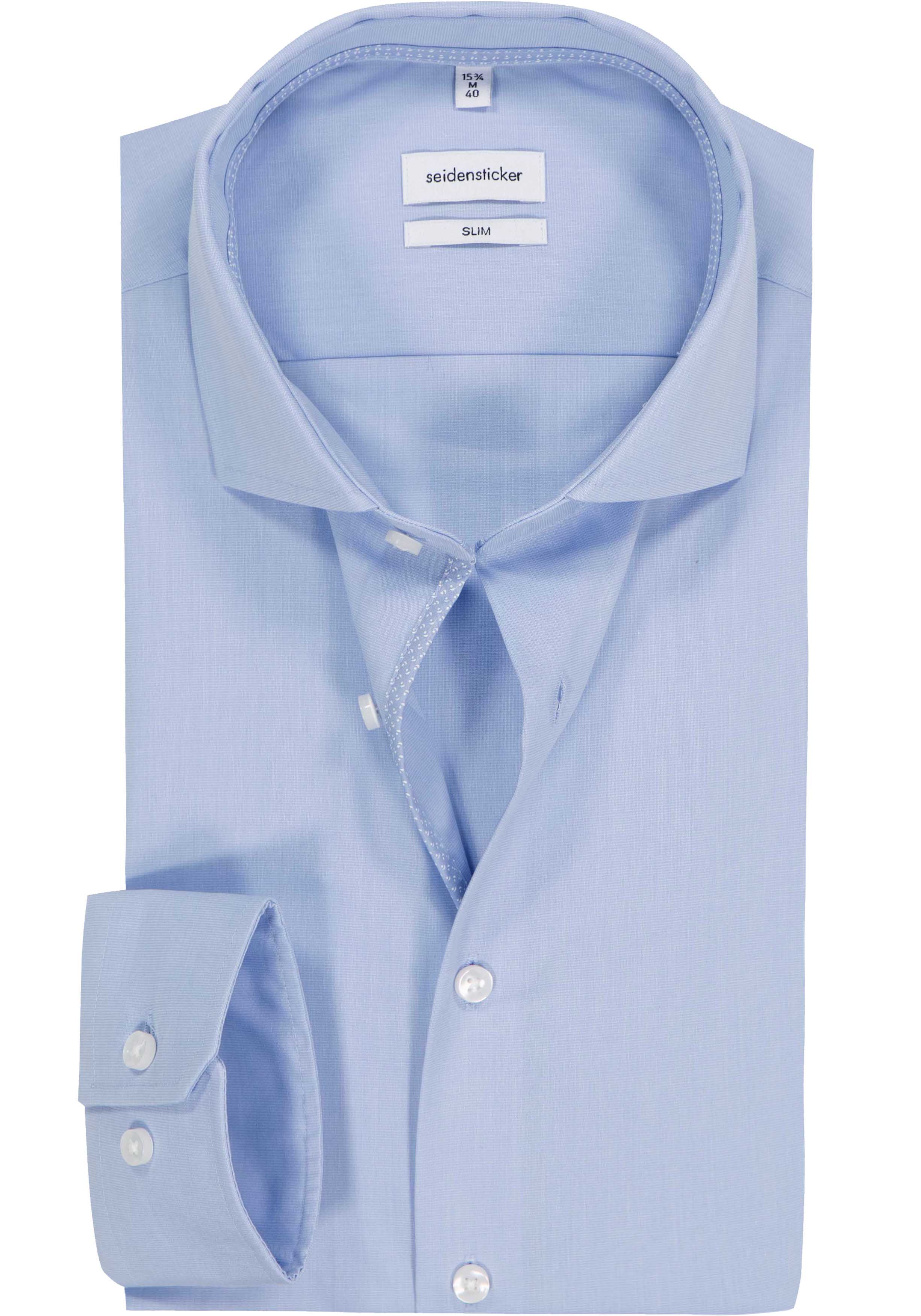 Seidensticker slim fit overhemd, popeline, blauw