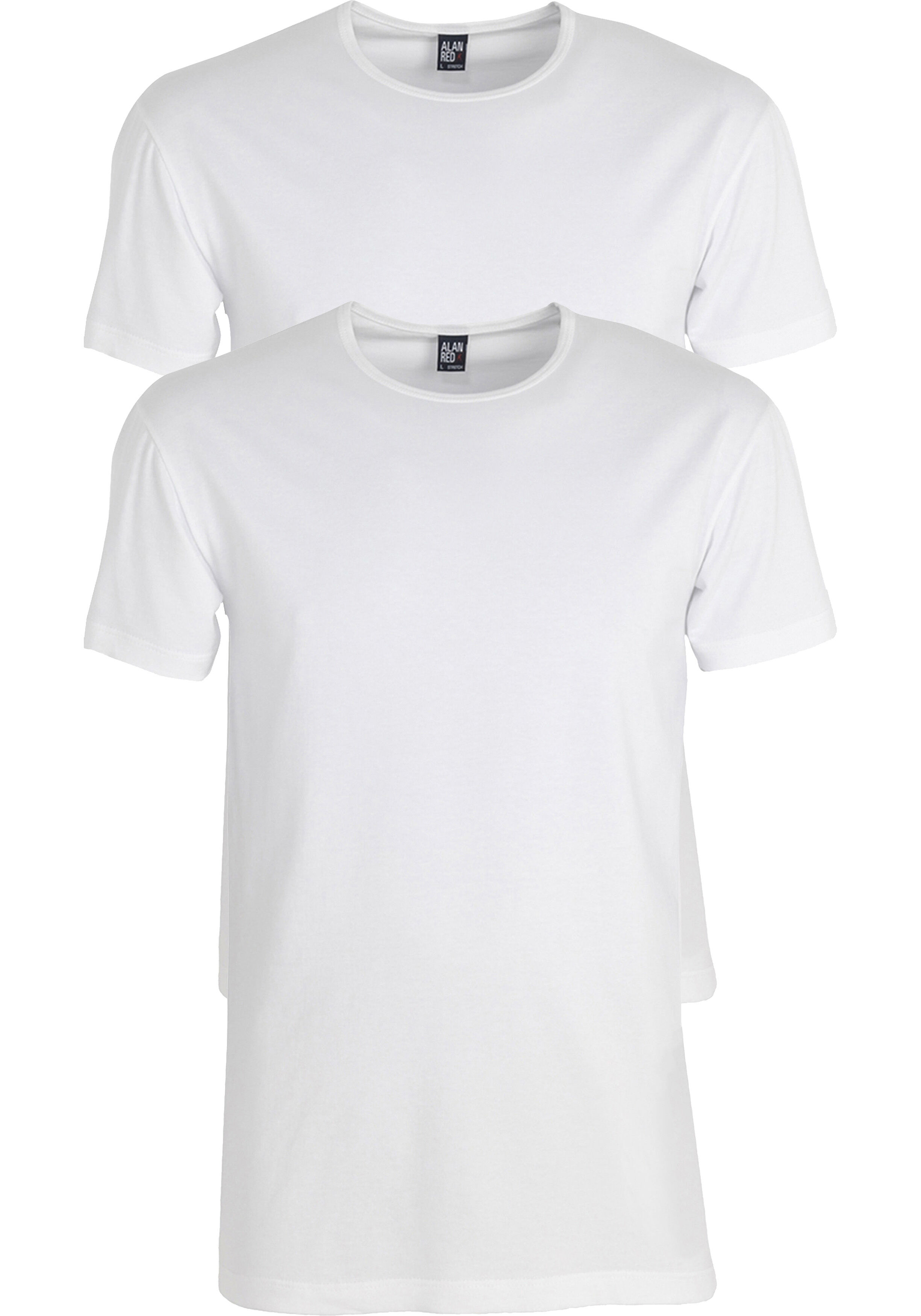 ALAN RED T-shirts Ottawa (2-pack), O-hals stretch, wit