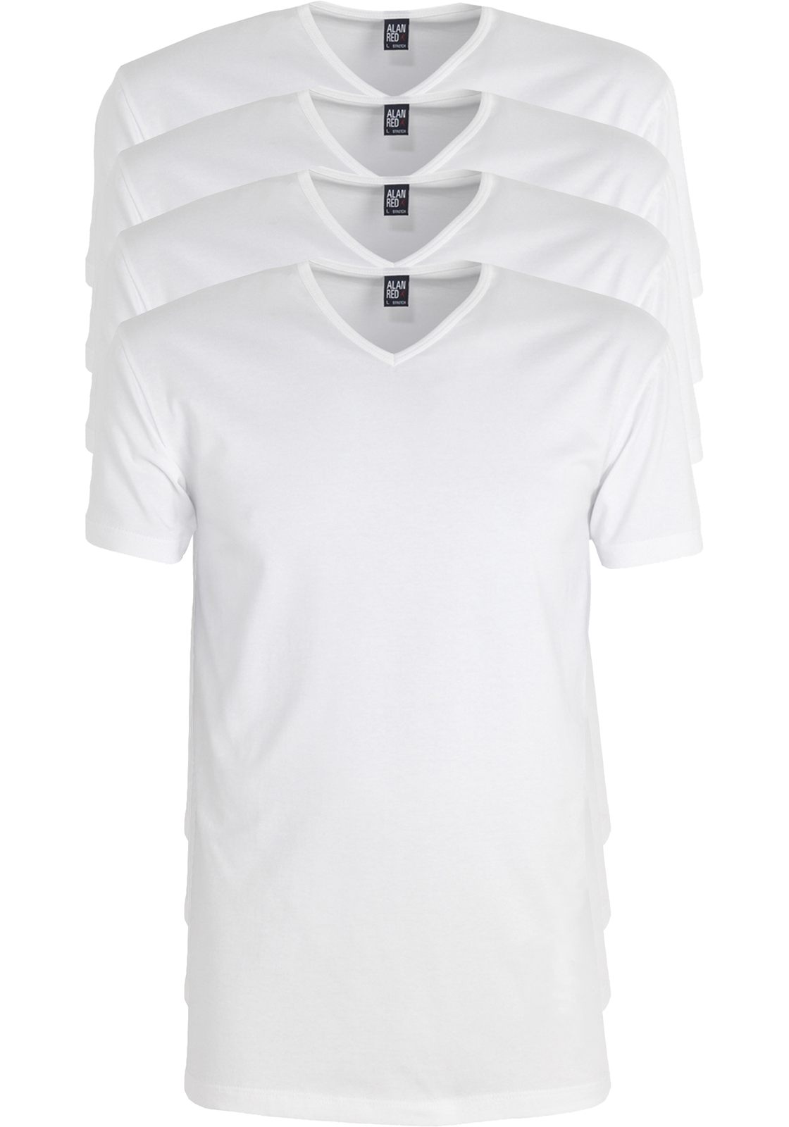 1-alan-red-t-oklahoma-wit-4-pack_HR ALAN RED T-shirts Oklahoma (4-pack), V-hals stretch, wit