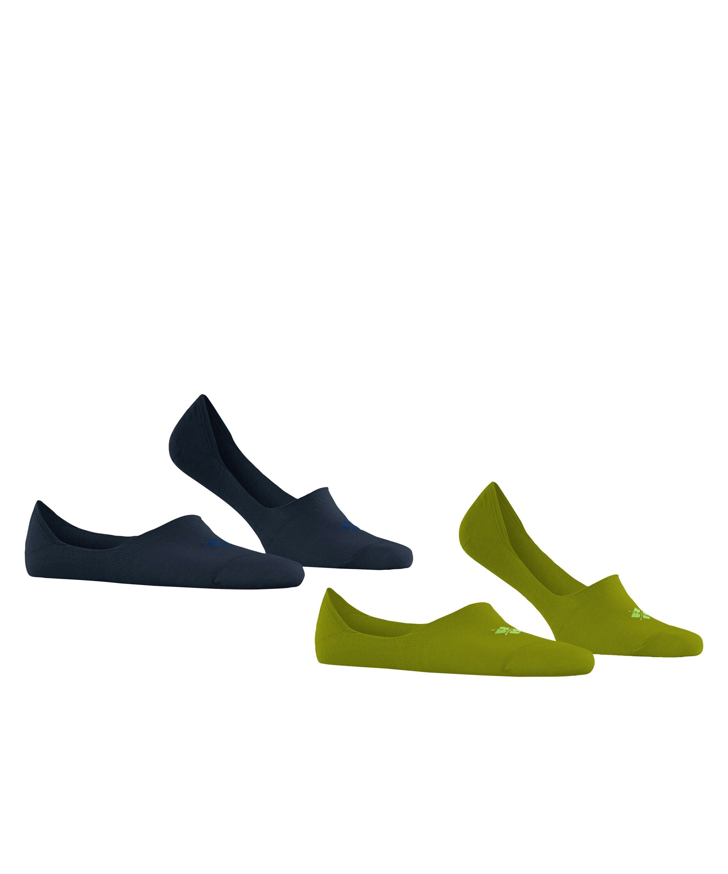 Burlington Everyday 2-Pack heren invisible sokken, groen (moss)
