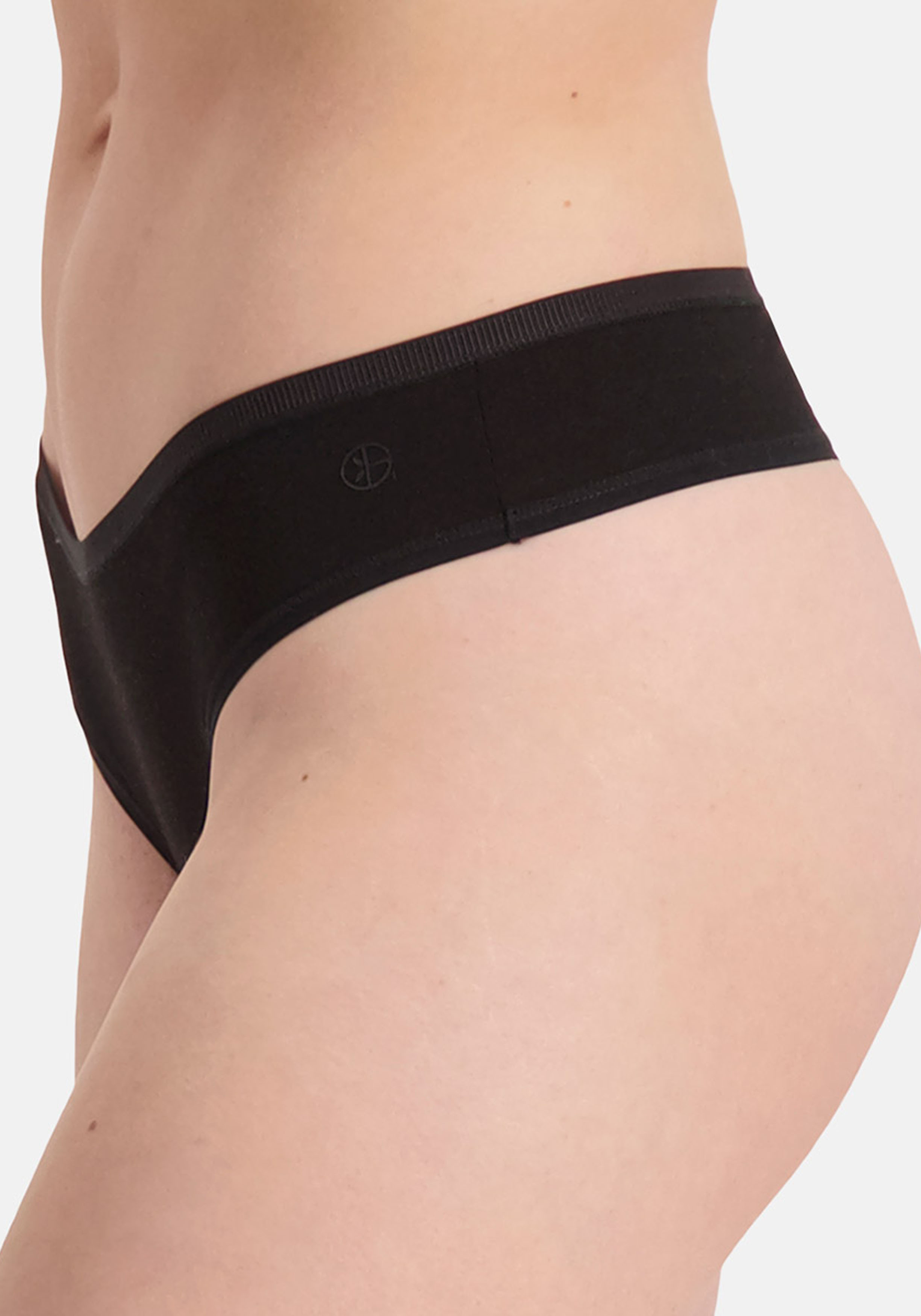 Bamboo Basics Lola thong (3-pack), dames string, zwart