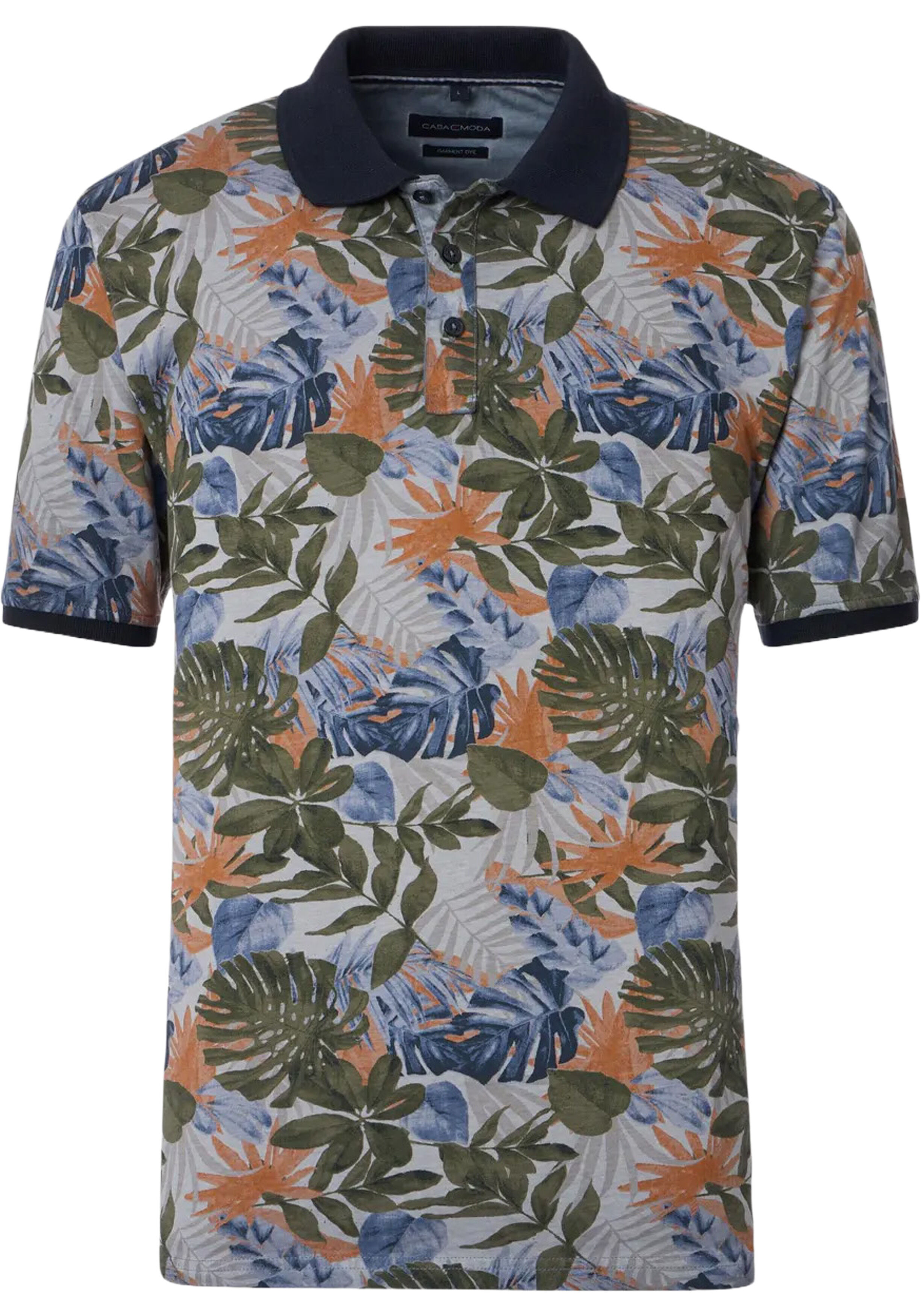 CASA MODA comfort fit heren polo, blauw dessin