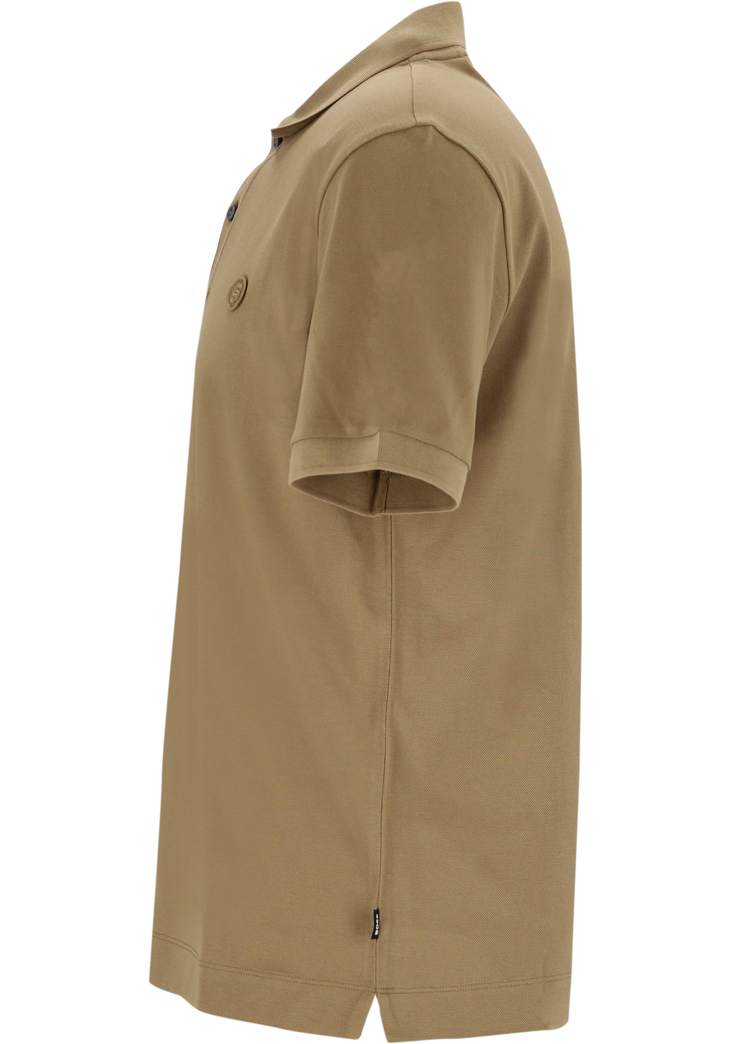 BOSS Parris regular fit heren polo, pique, donker beige