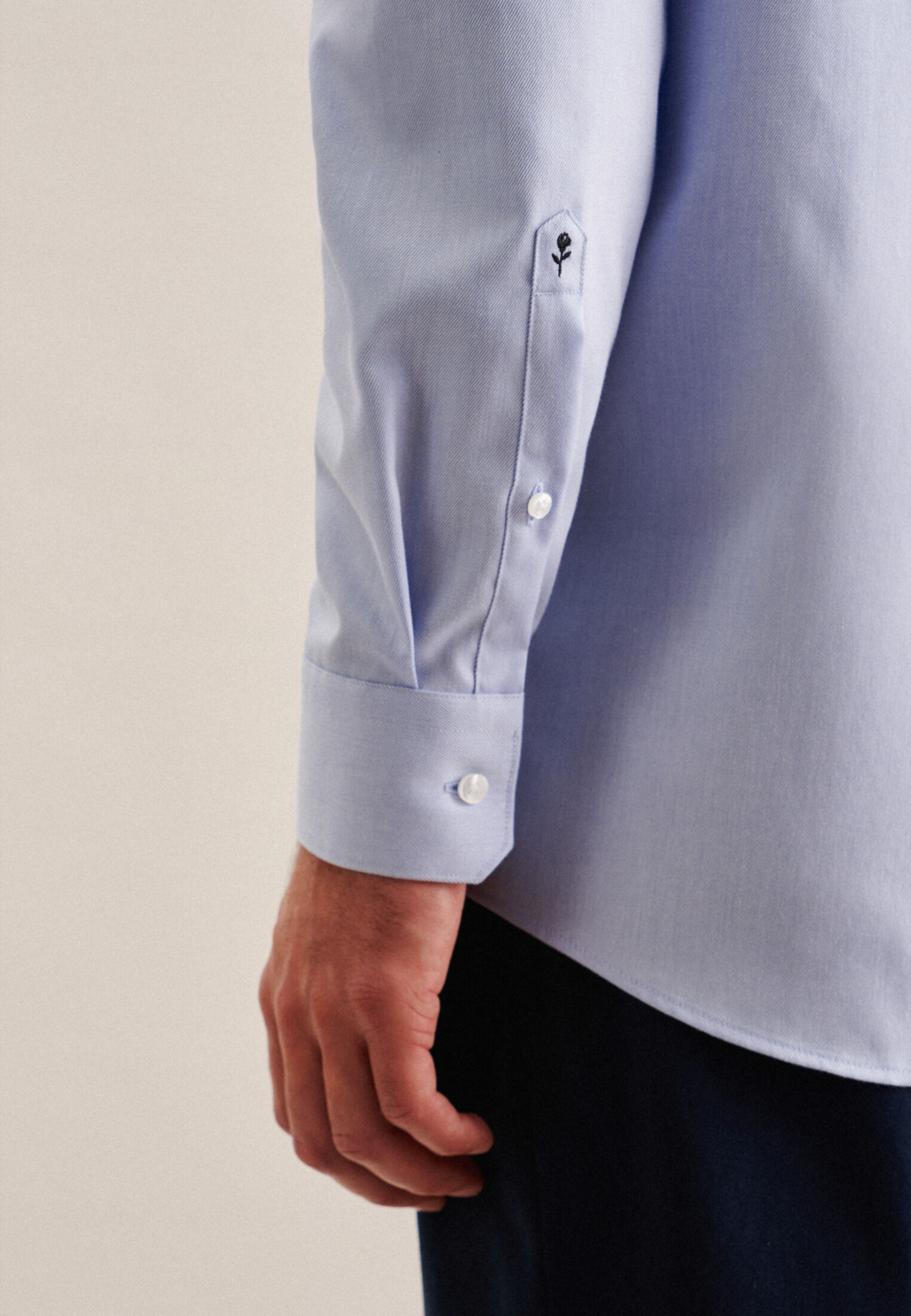 Seidensticker regular fit overhemd, popeline, blauw