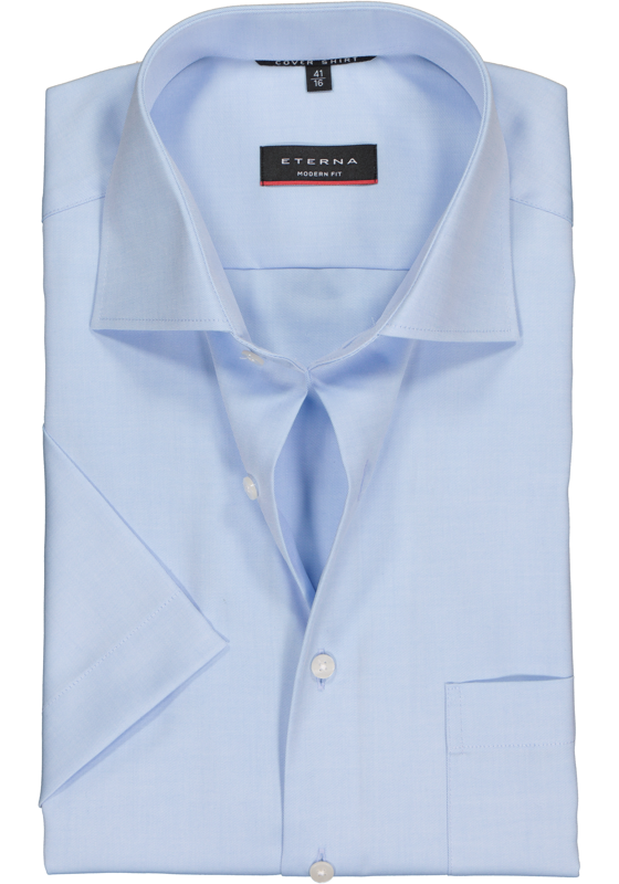 ETERNA modern fit overhemd, niet doorschijnend twill met korte mouw, lichtblauw ETERNA modern fit overhemd, niet doorschijnend twill met korte mouw, lichtblauw