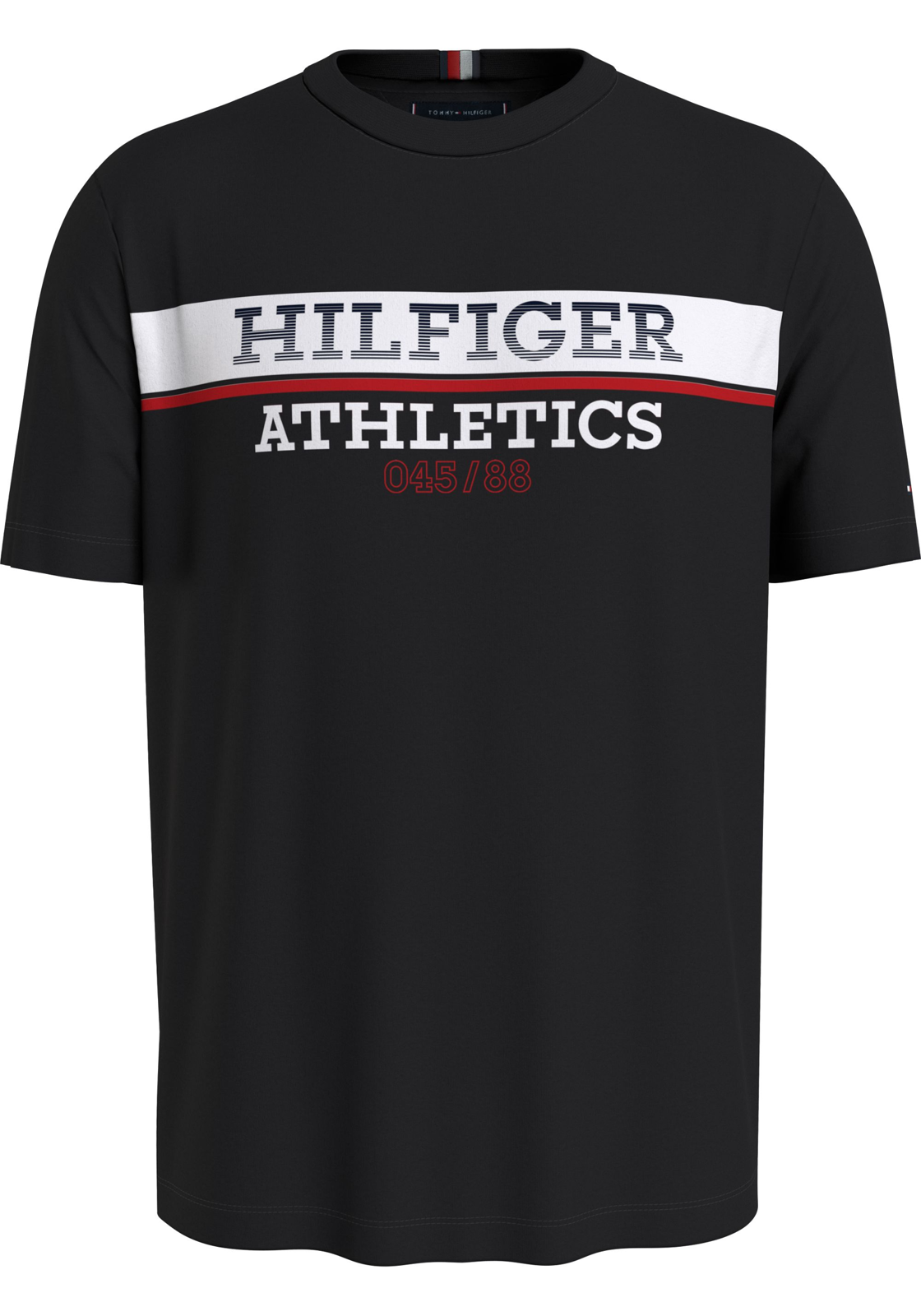 image_2_MW0MW34376BDS_F_C4101wid2000amphei2000ampop_usm1710 Tommy Hilfiger Hilfiger Ath Tee, heren T-shirt korte mouw O-hals, zwart