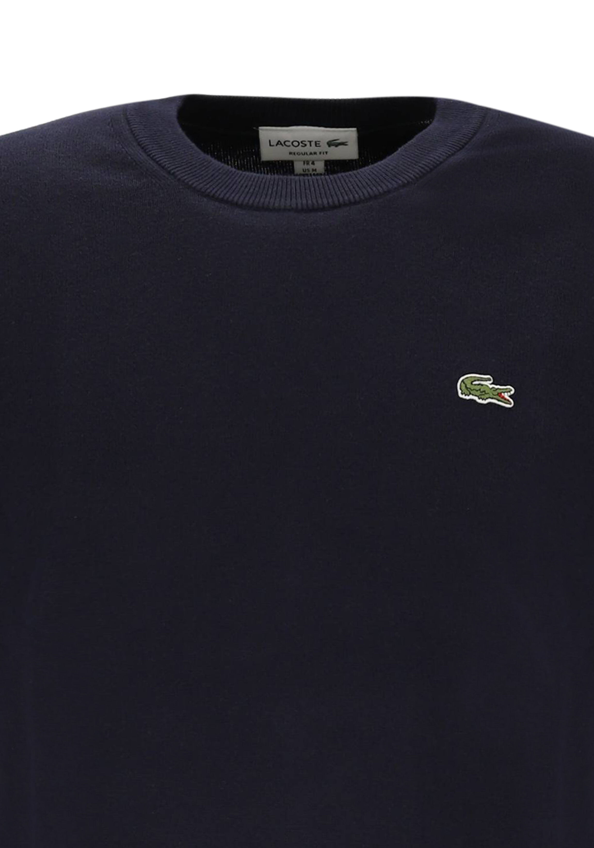 Lacoste herentrui katoen, O-hals, navy blauw