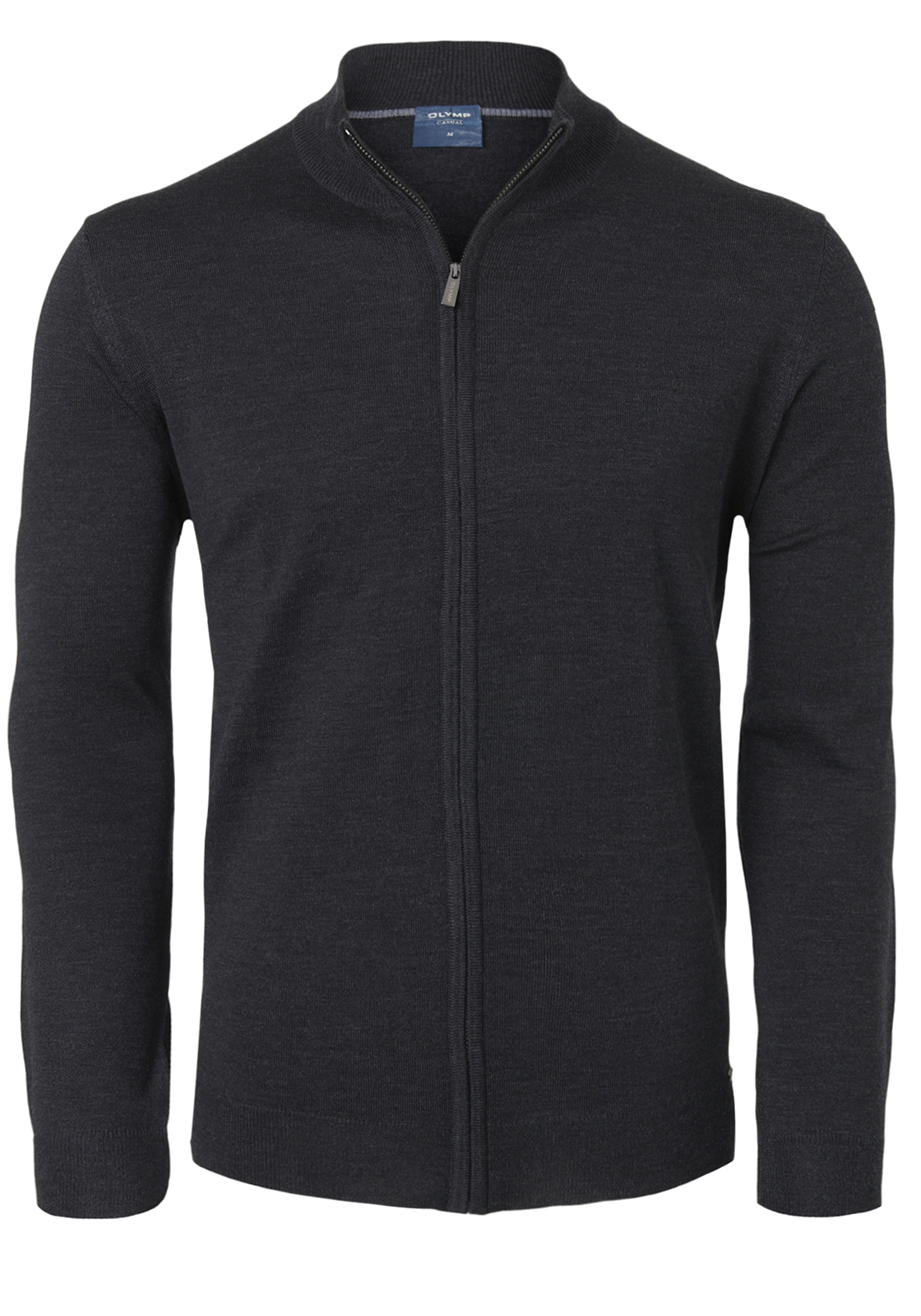 1-4049445762889_olymp_trui_HR OLYMP modern fit vest wol, antraciet grijs met rits