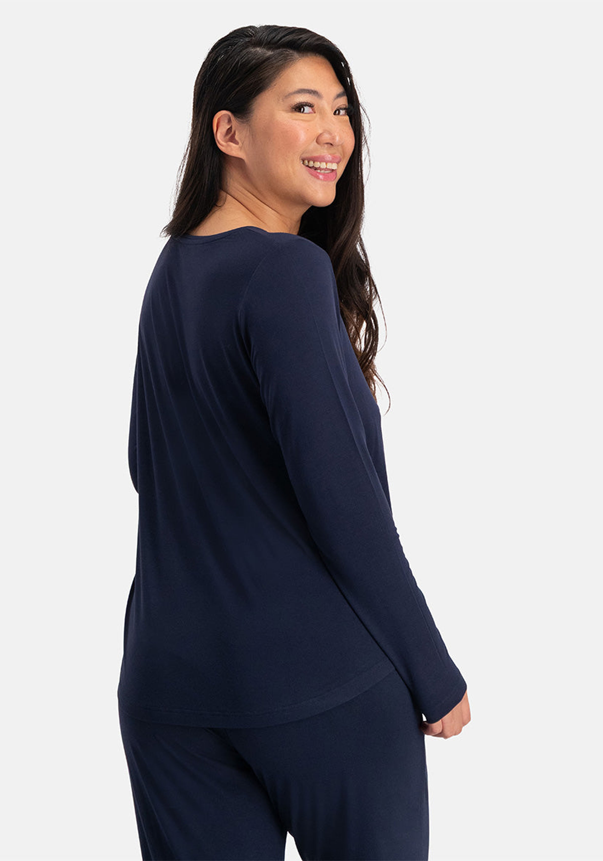 Bamboo Basics Nina pyjama set, dames pyjama, donkerblauw