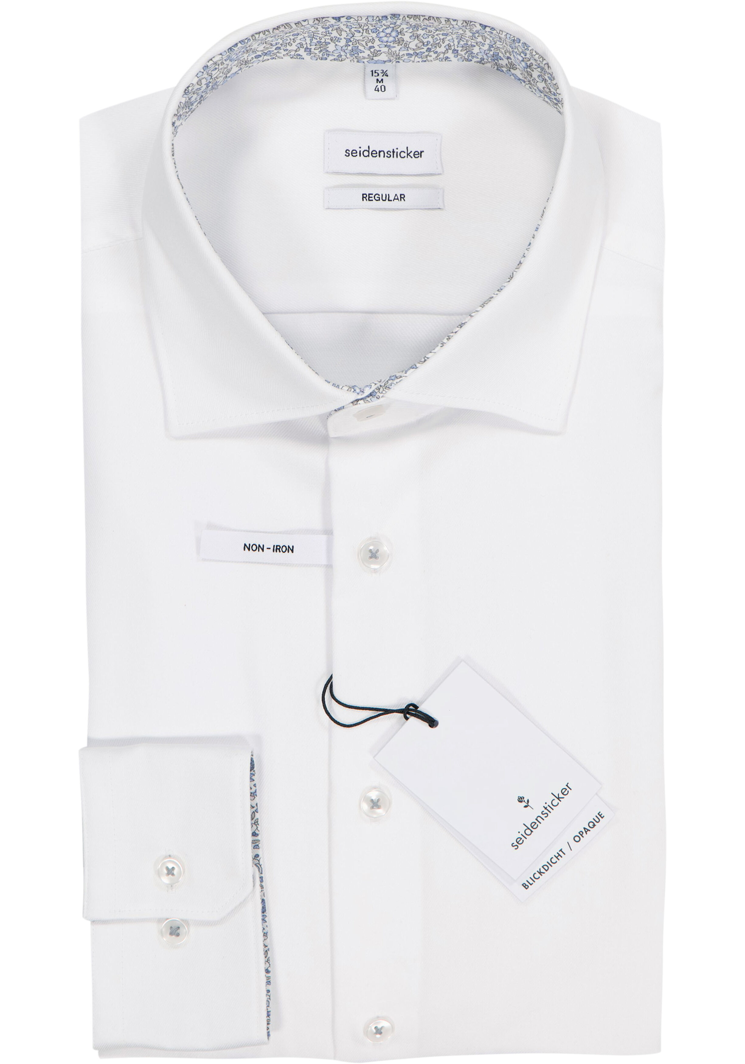Seidensticker regular fit overhemd, popeline, wit