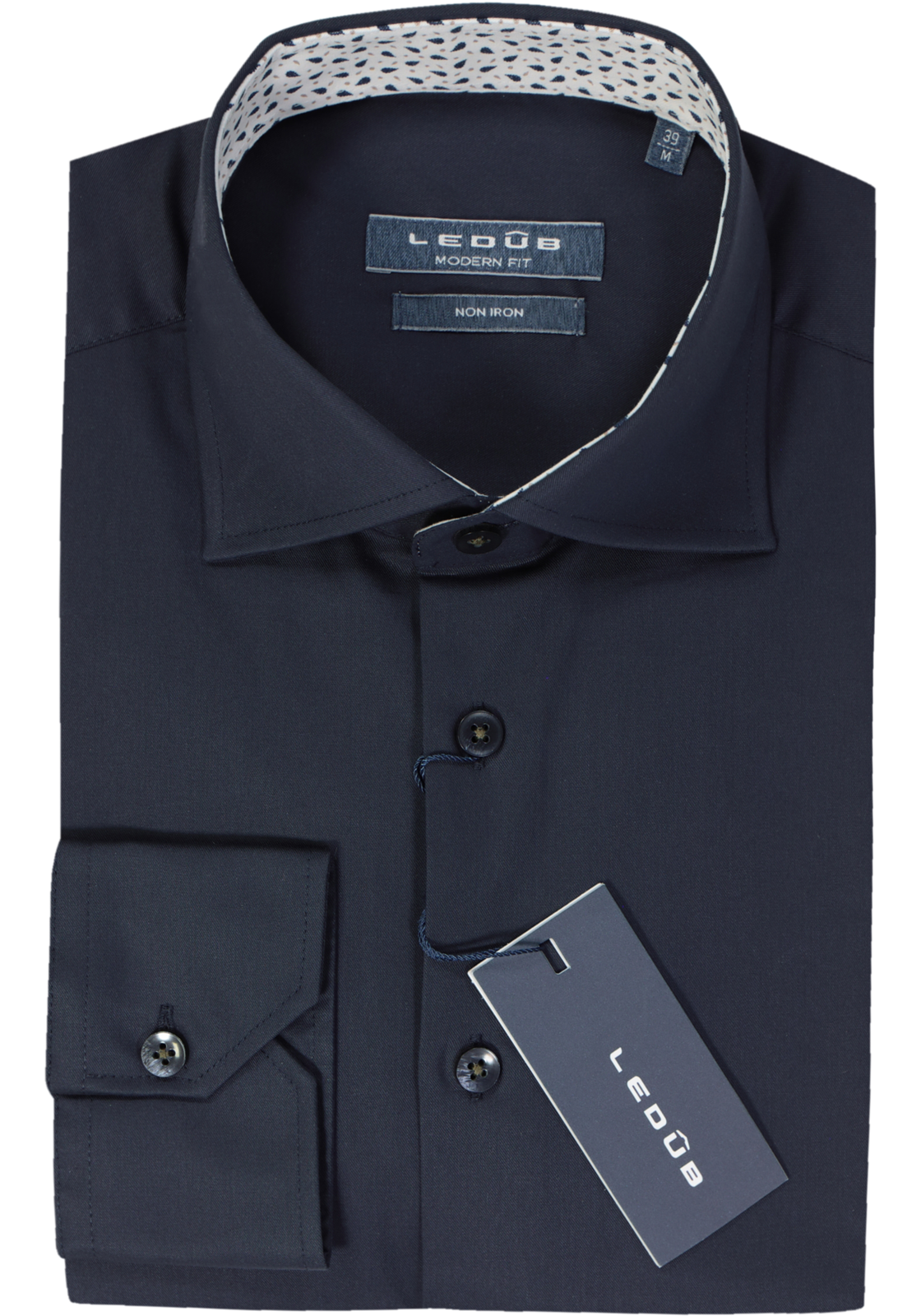 Ledub modern fit overhemd, donkerblauw Ledub modern fit overhemd, donkerblauw