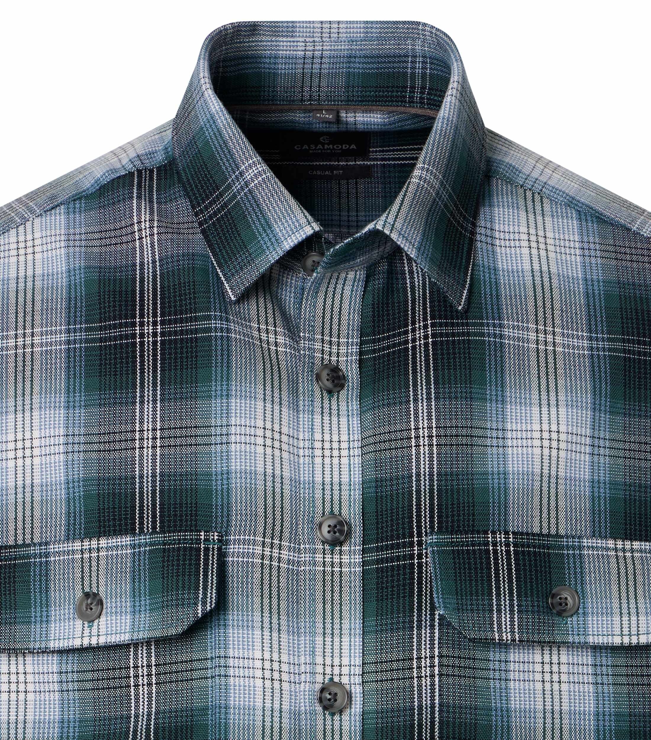 CASA MODA comfort fit overshirt, groen, blauw, wit geruit