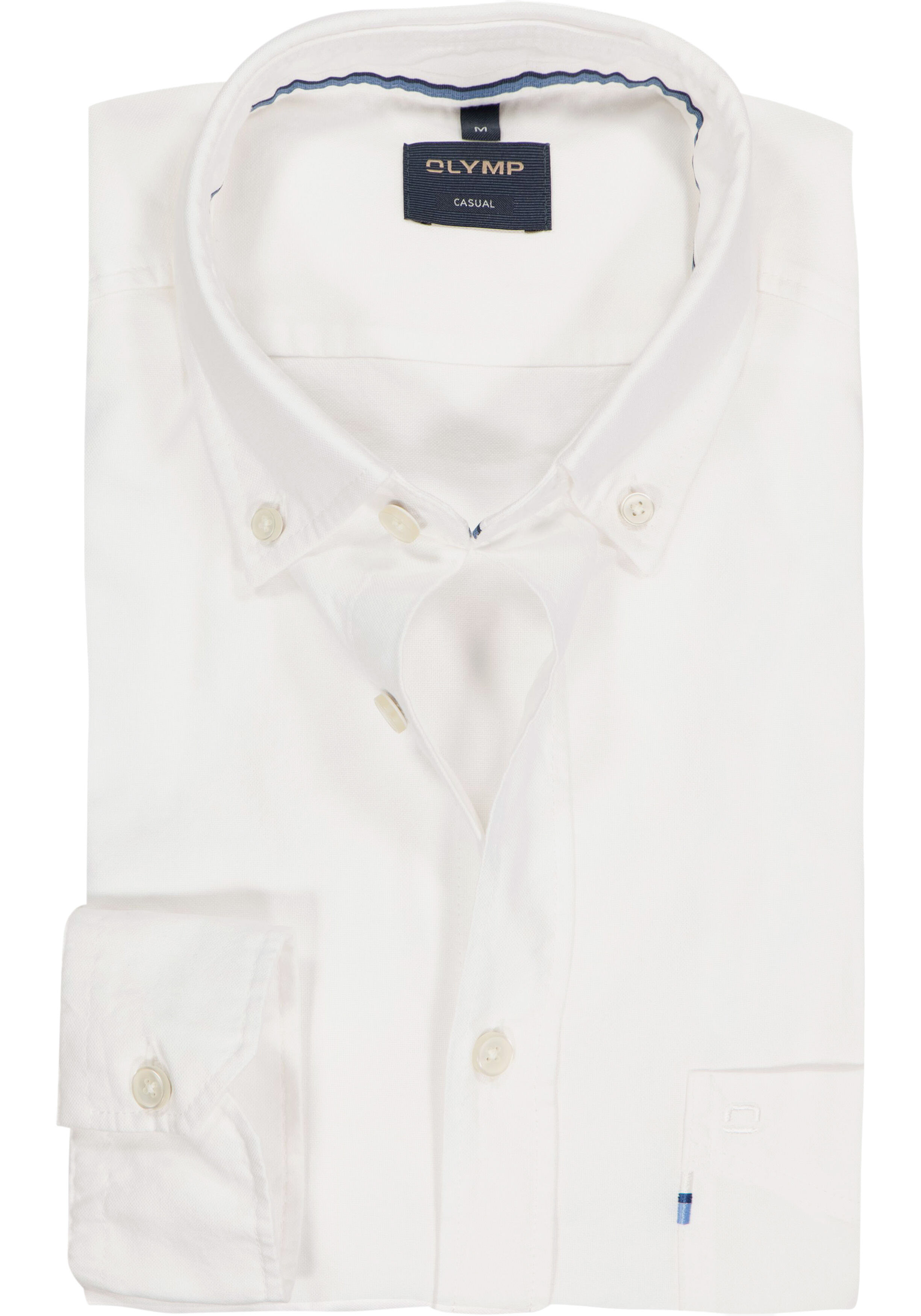 OLYMP Casual regular fit overhemd, Oxford, wit