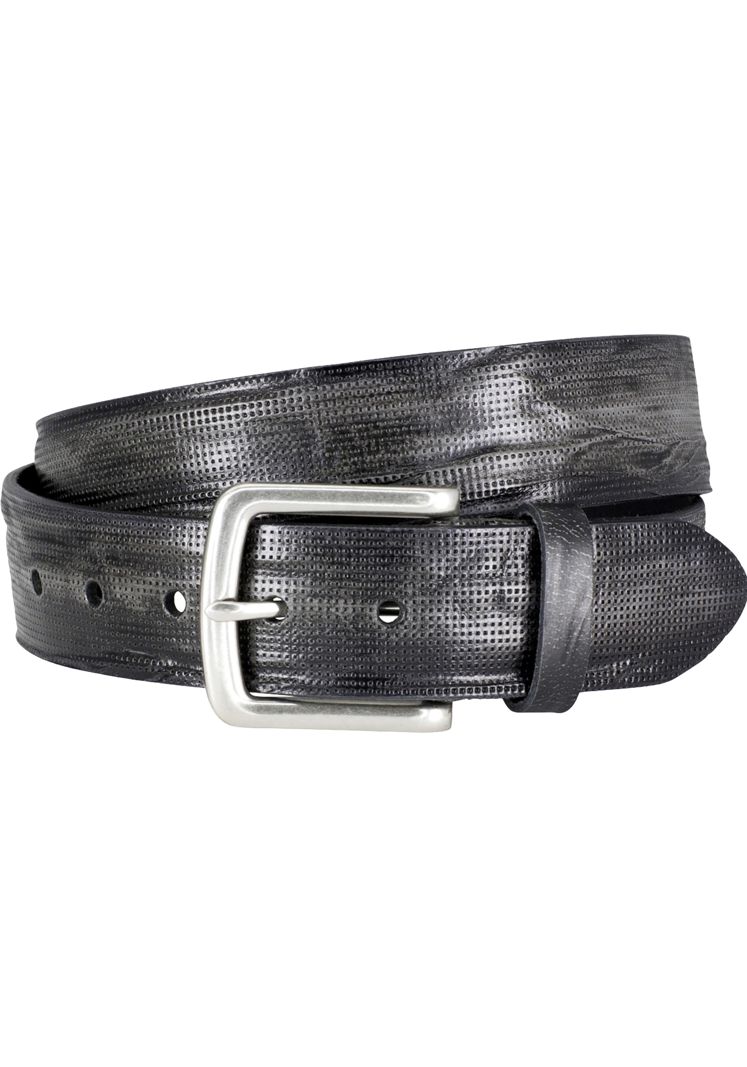 LINDENMANN leren heren riem, grijs