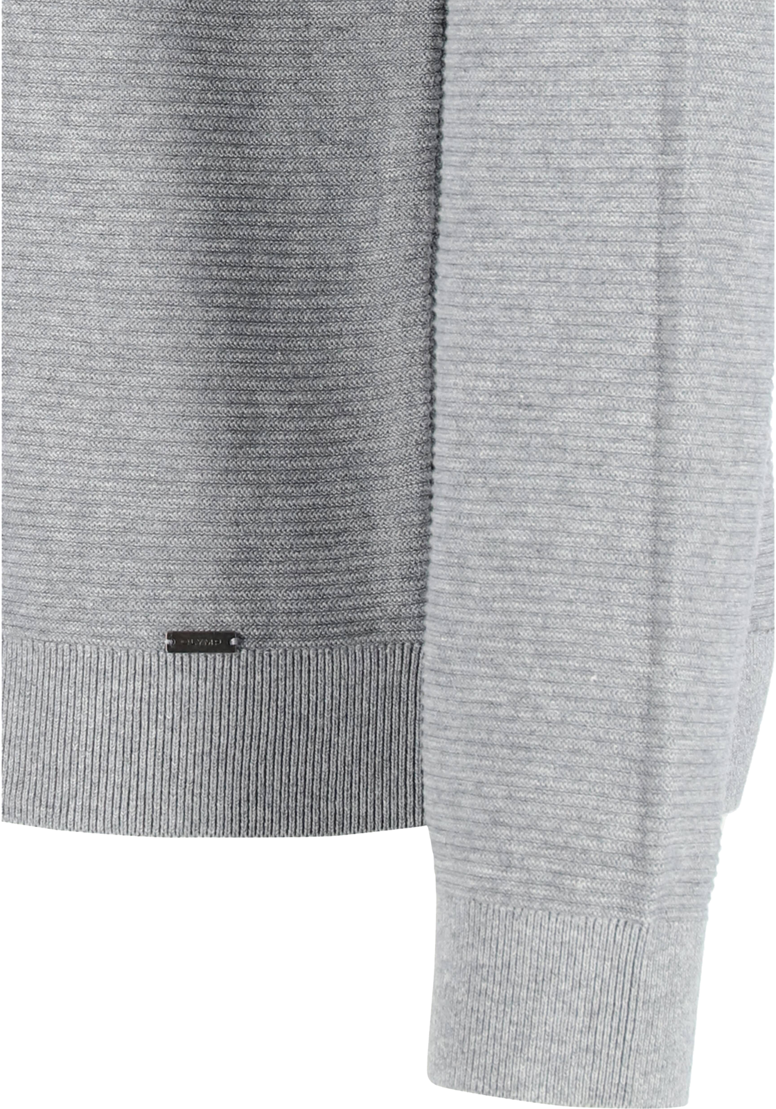 7-4063402740383-olymp-OLYMP_53018562_TR_grijs_detail_HR OLYMP modern fit trui katoen structuur, O-hals, grijs