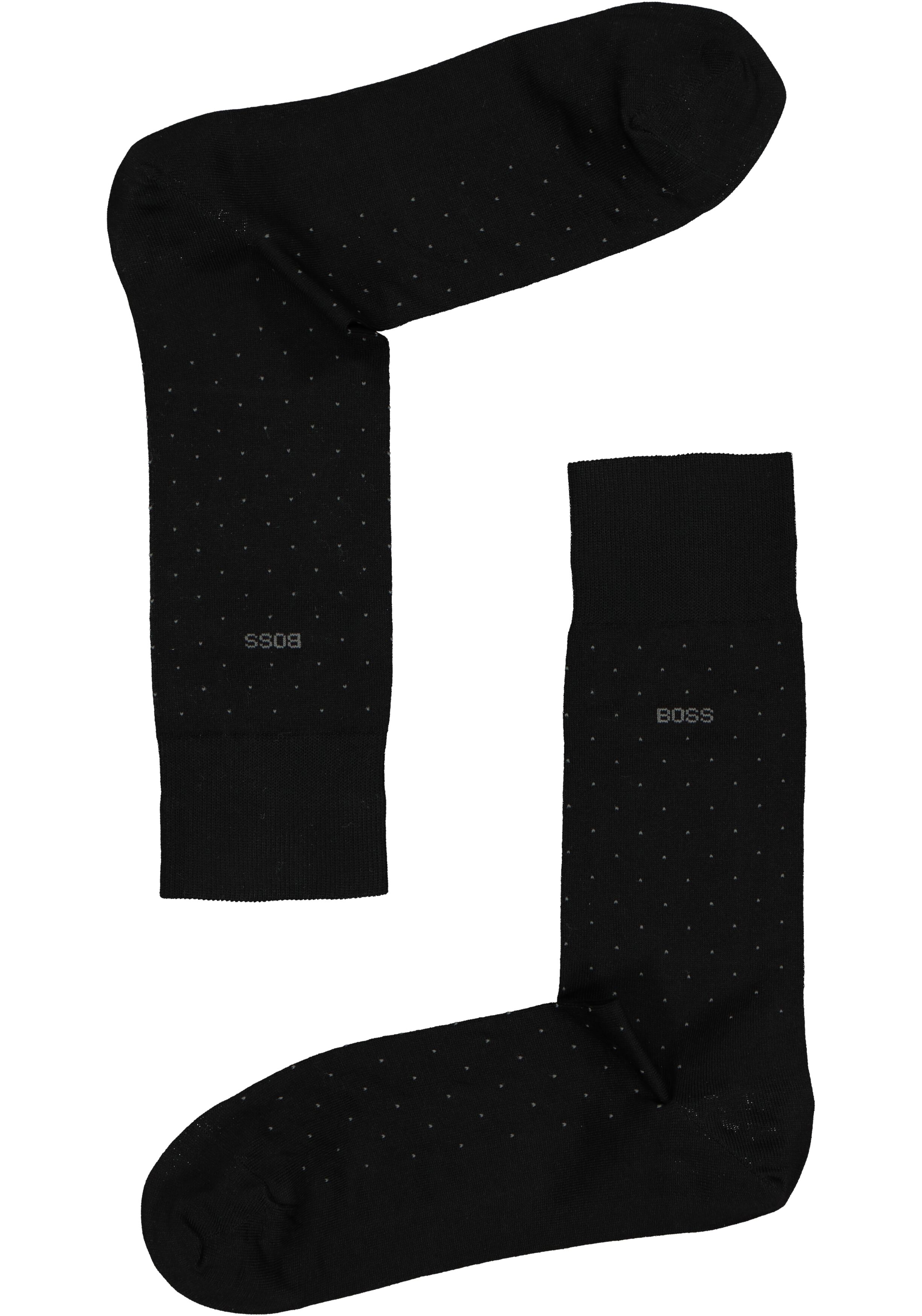 BOSS George Dots (1-pack), herensokken katoen, zwart gestipt