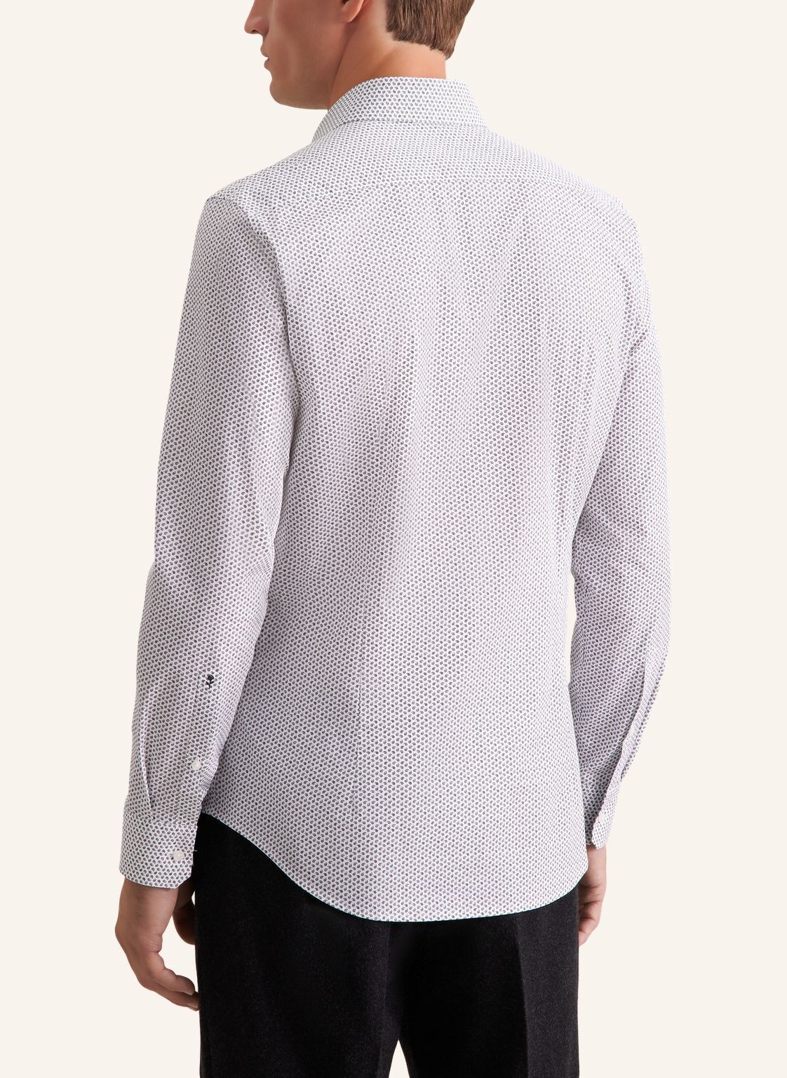 Seidensticker slim fit overhemd, popeline, grijs dessin