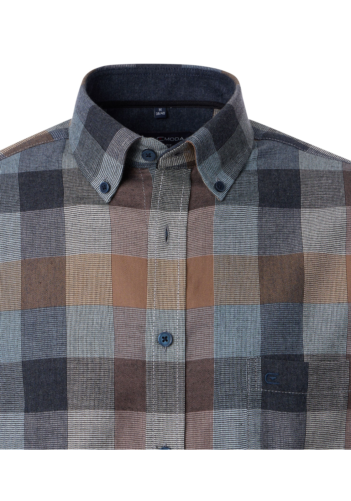 CASA MODA Sport casual fit overhemd, flanel, beige geruit - 444308700-600 CASA MODA Sport casual fit overhemd, flanel, beige geruit - 444308700-600