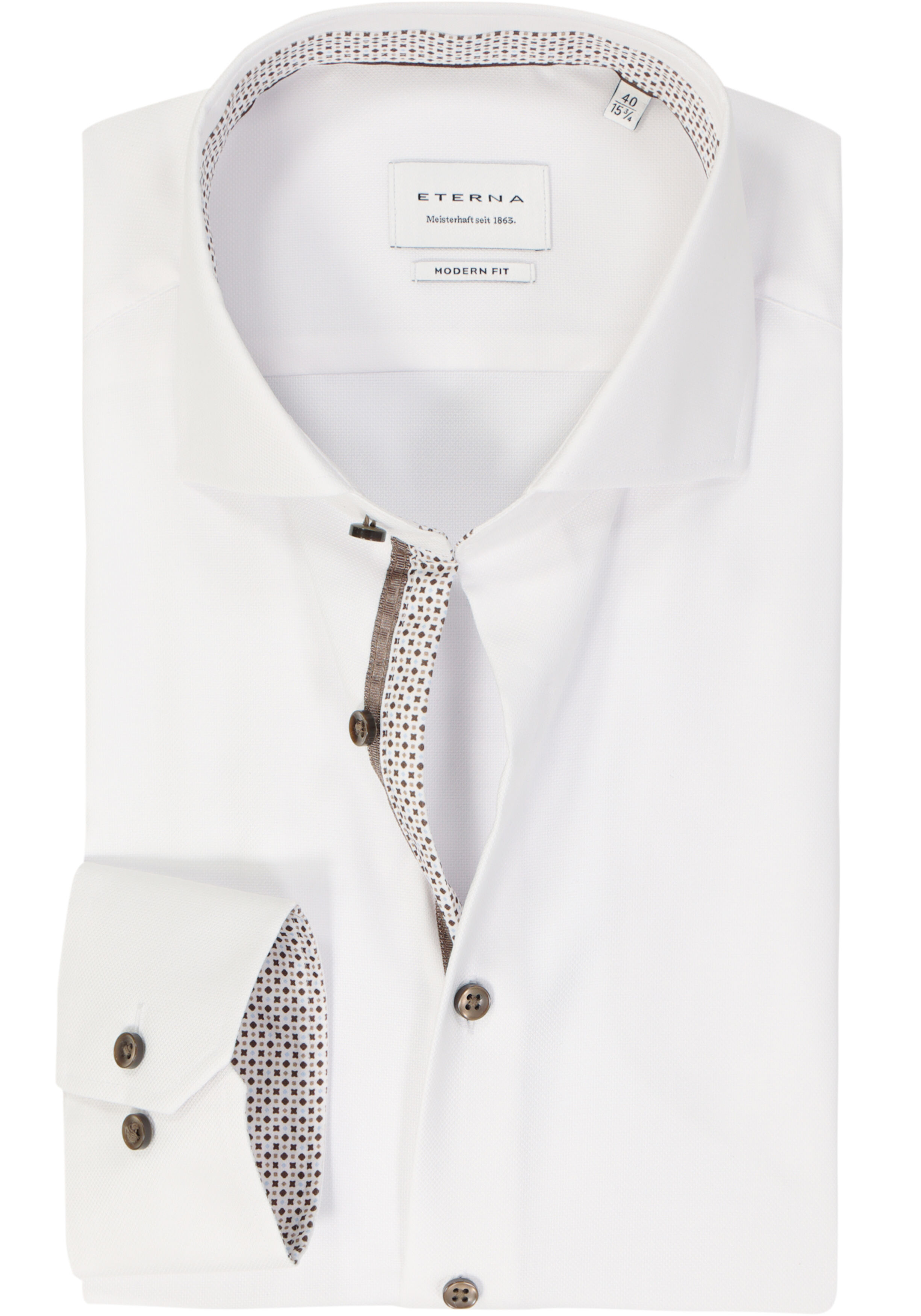 ETERNA modern fit overhemd, natte, wit