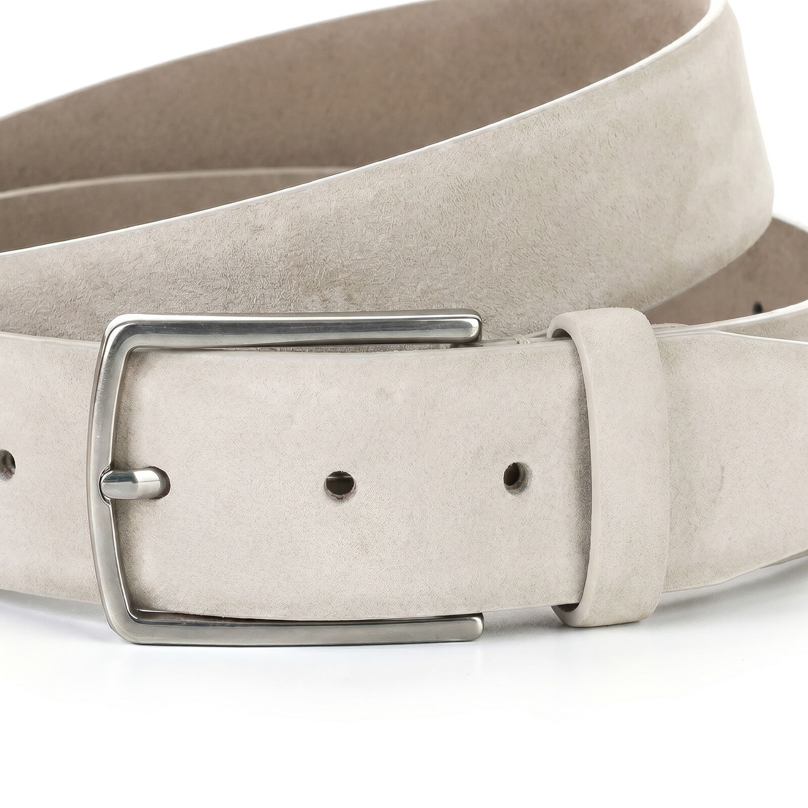 LINDENMANN leren heren riem, grijs