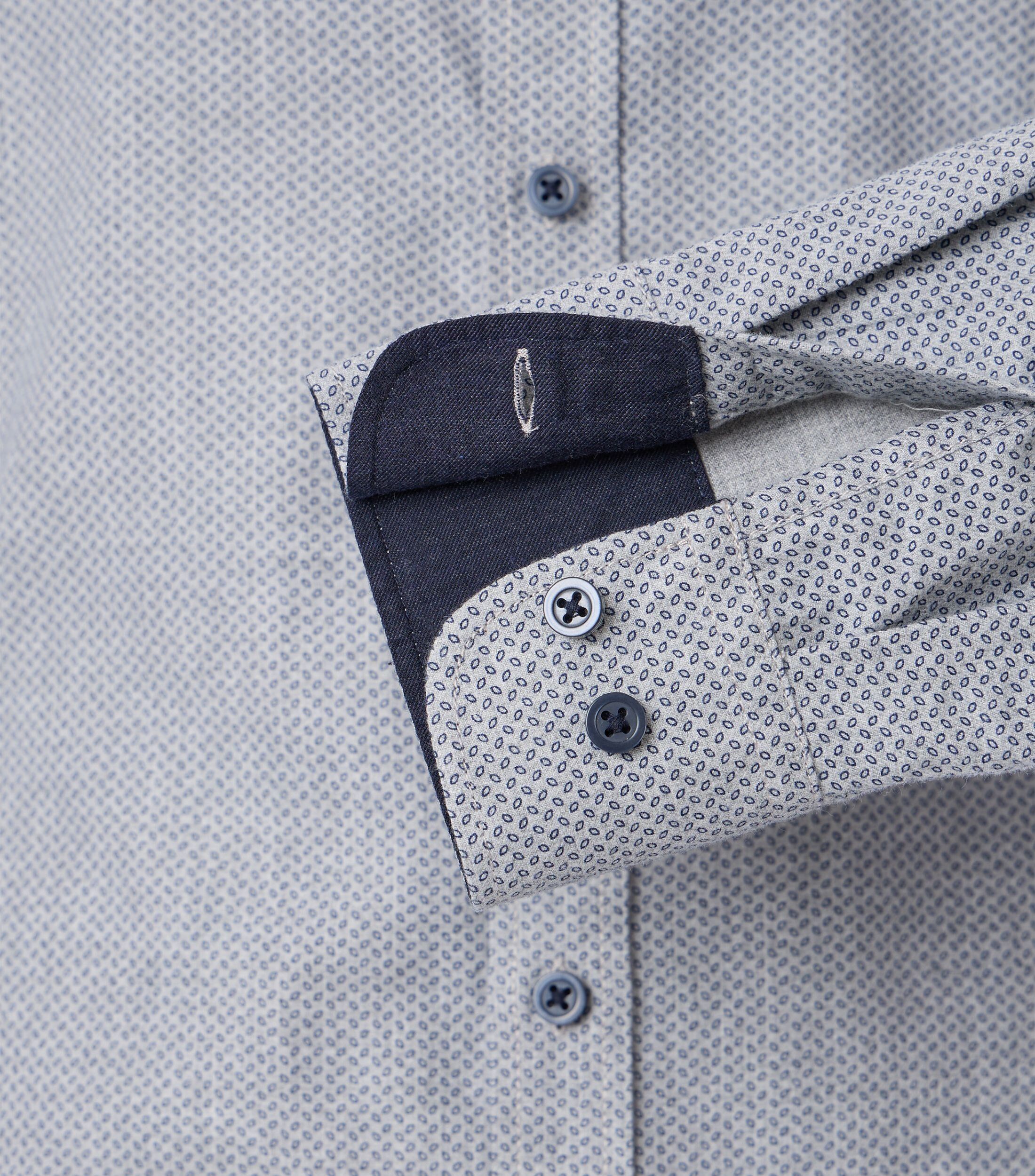 CASA MODA Sport casual fit overhemd, flanel, grijs dessin - 444306700-700