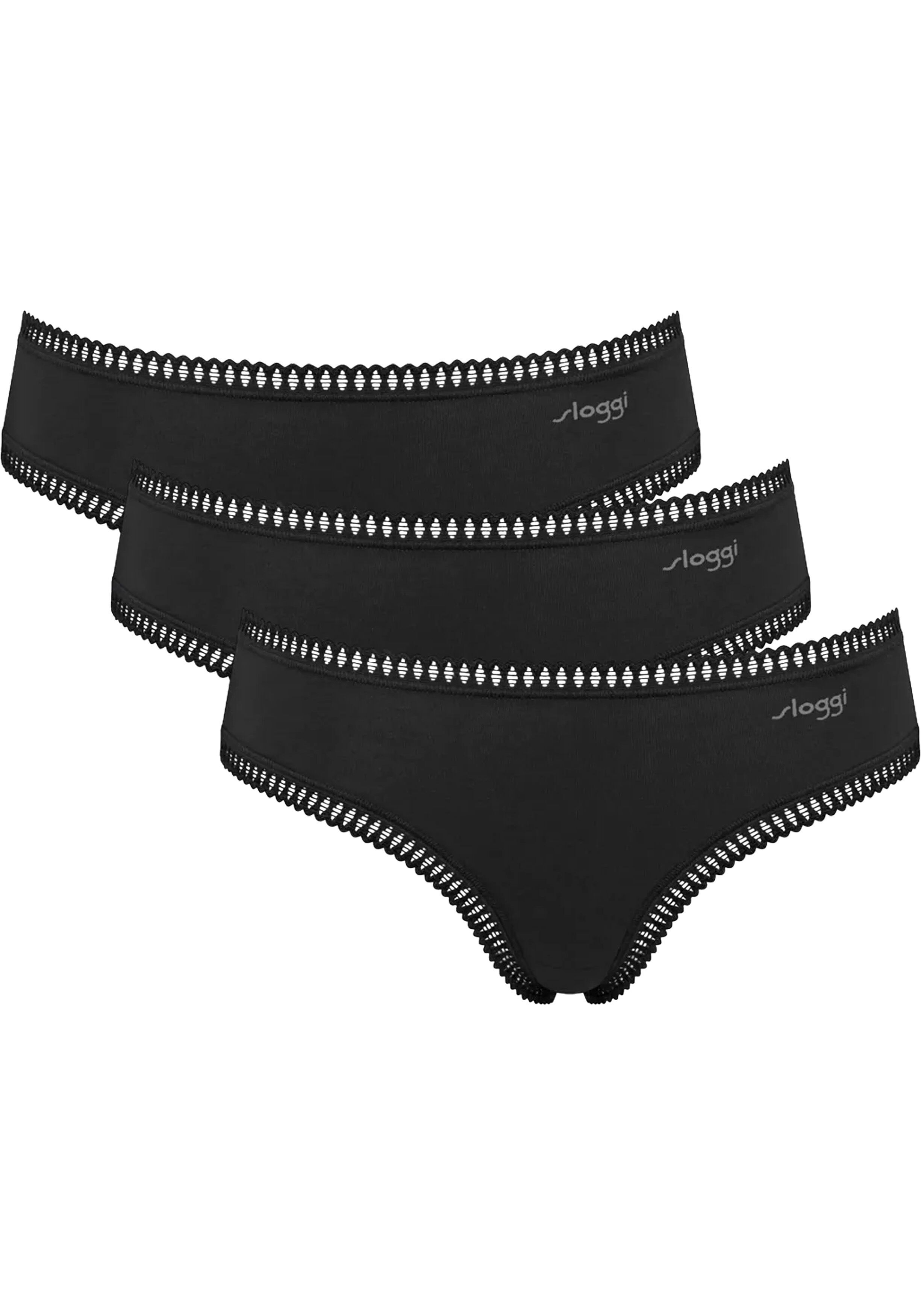Sloggi Women GO Crush Hipster (3-pack), dames slip, zwart