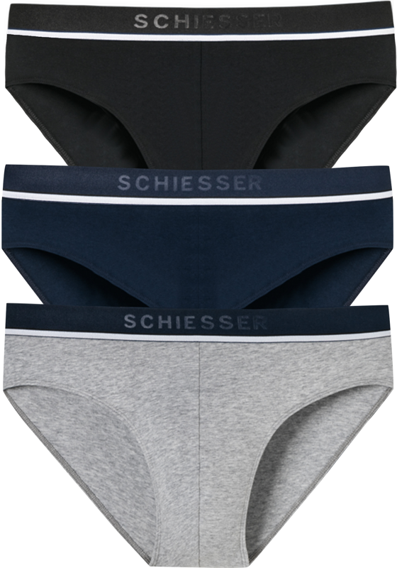 SCHIESSER 95/5 rioslips (3-pack), zwart, blauw en grijs SCHIESSER 95/5 rioslips (3-pack), zwart, blauw en grijs
