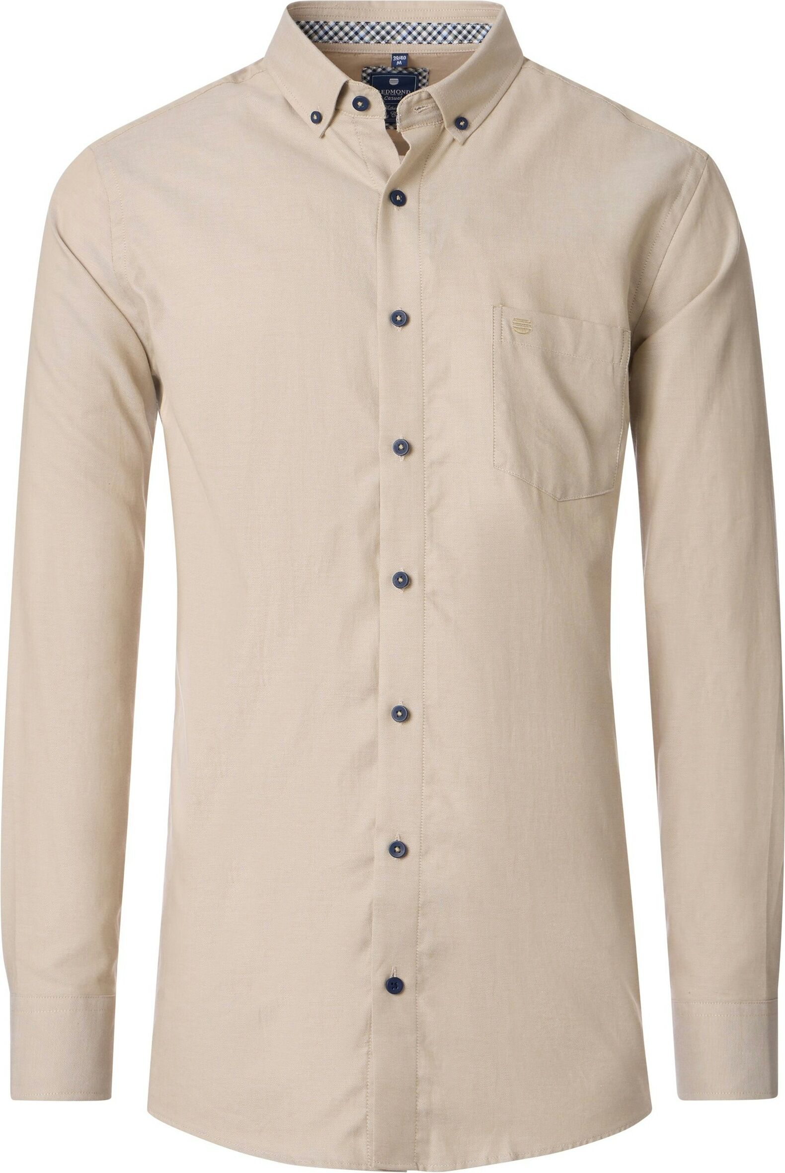 Redmond comfort fit overhemd, Oxford, beige 