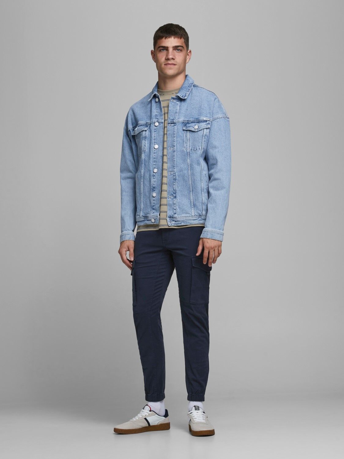 JACK & JONES Paul Lake Cargo loose fit, heren cargo broek, blauw