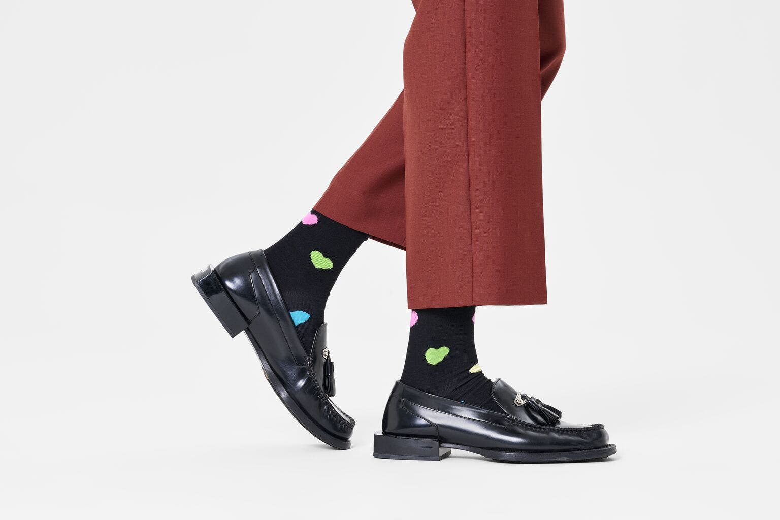 Happy Socks Heart Sock, unisex sokken, zwart