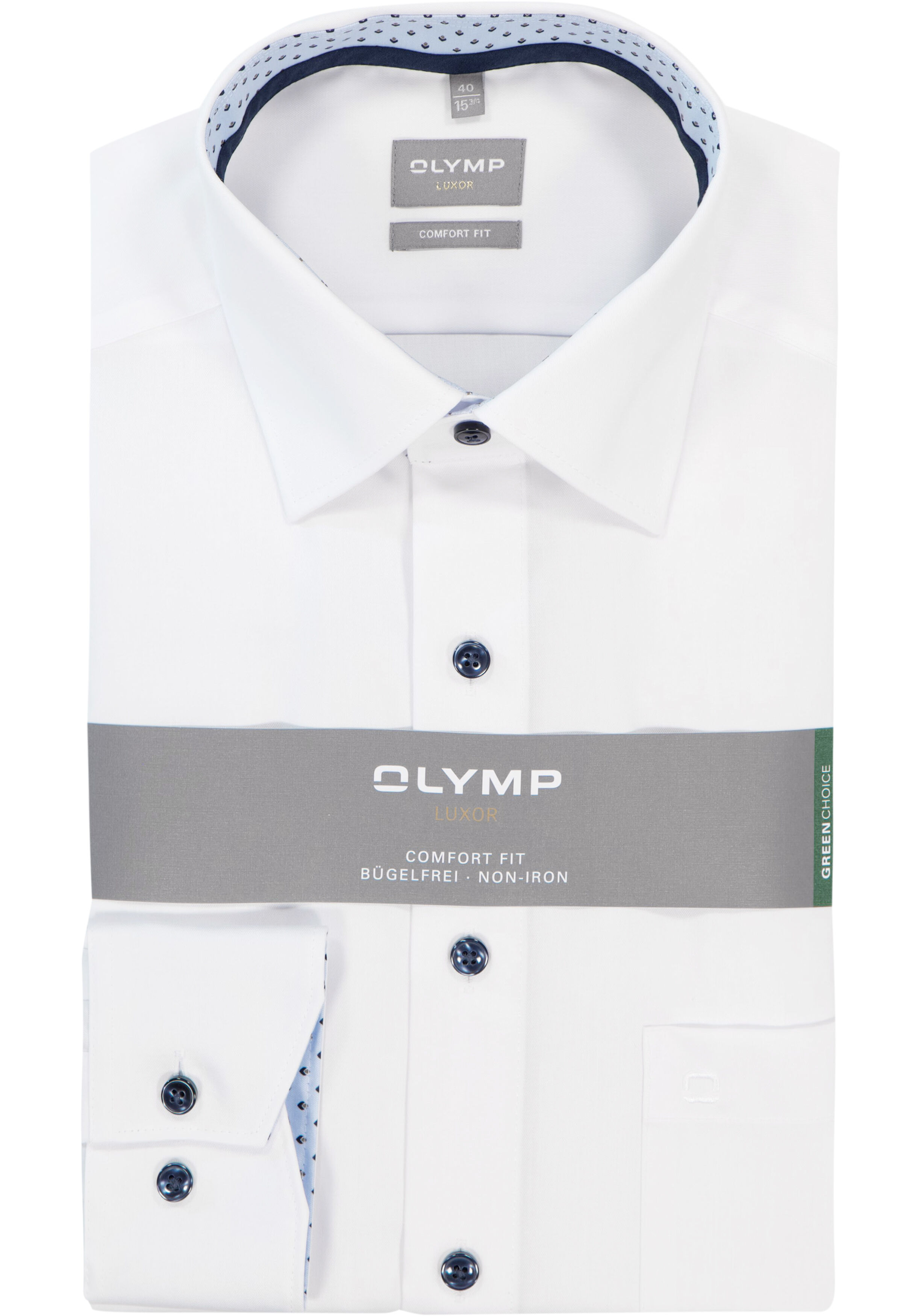 OLYMP Luxor comfort fit overhemd, twill, wit