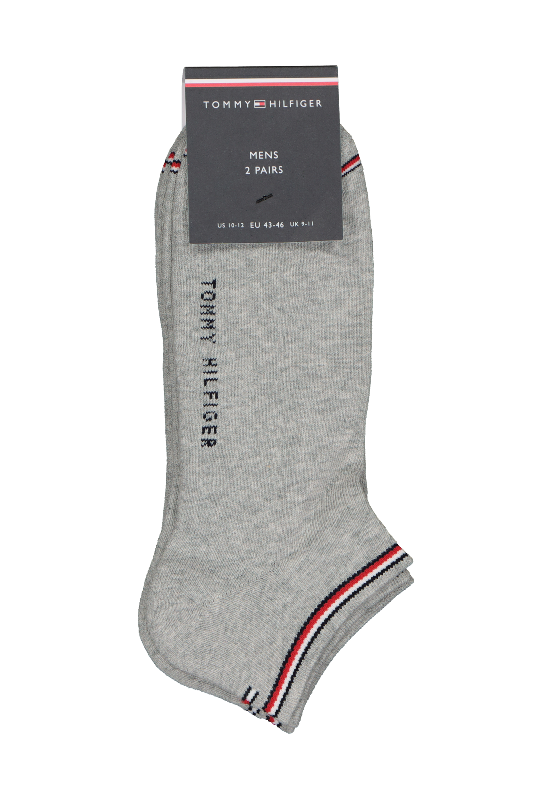 3-8718824976297_tommy_hilfiger_sokken__HR Tommy Hilfiger Iconic Sports Sneaker Socks (2-pack), heren sport enkelsokken, grijs