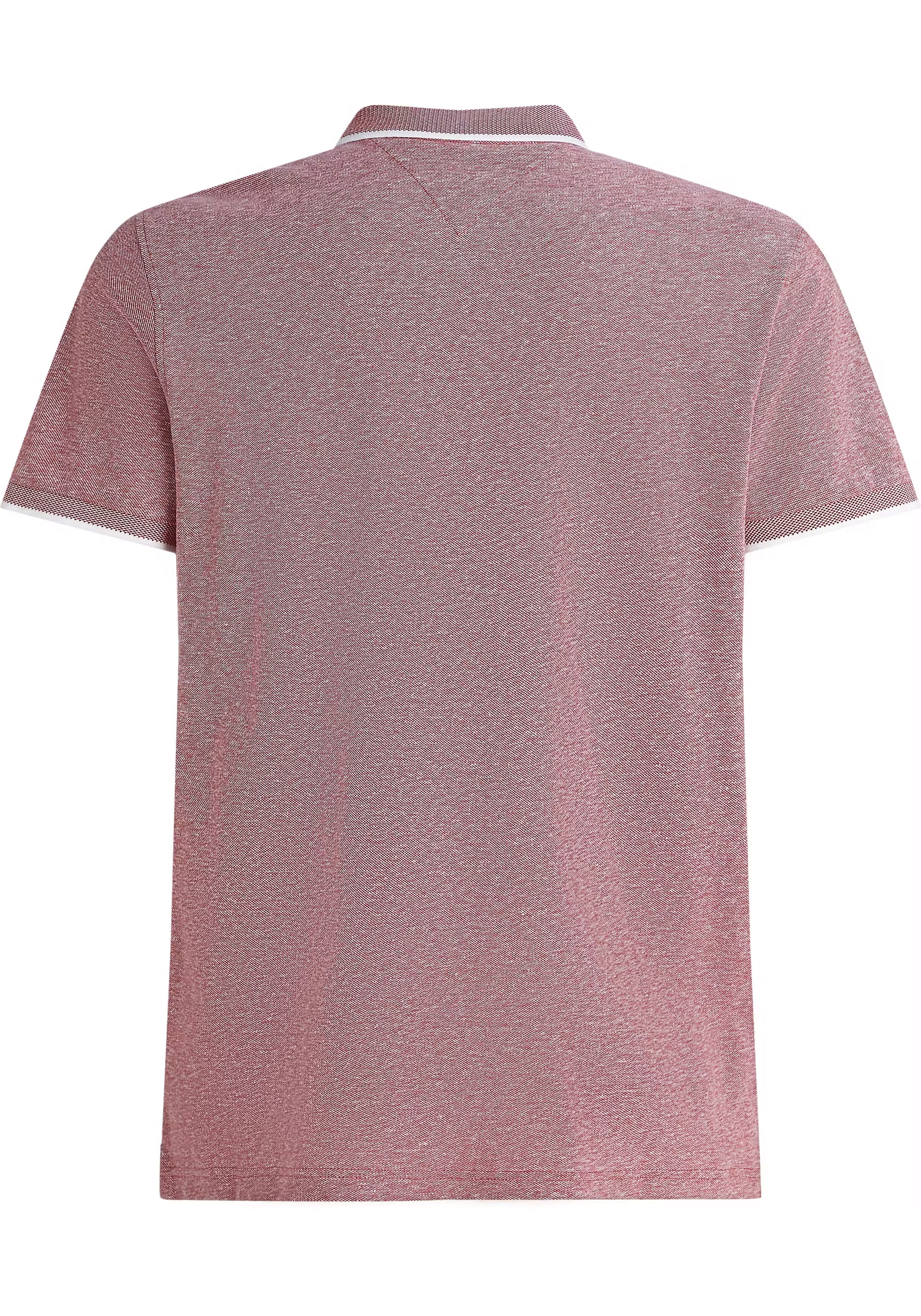 Tommy Hilfiger Linen Pique Regular Polo, heren poloshirt, rood melange